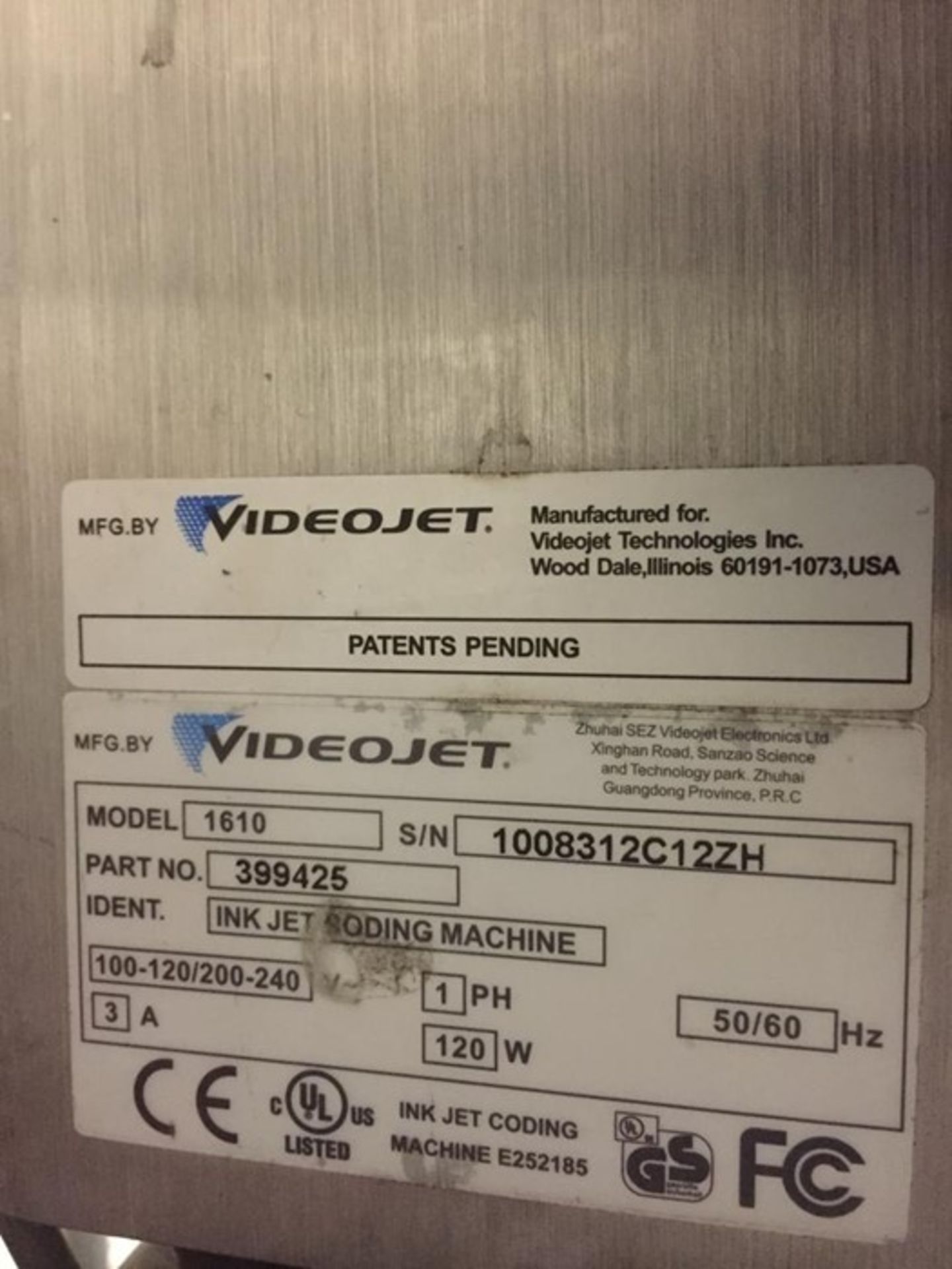 VIDEOJET INK JET PRINTER - Image 2 of 2