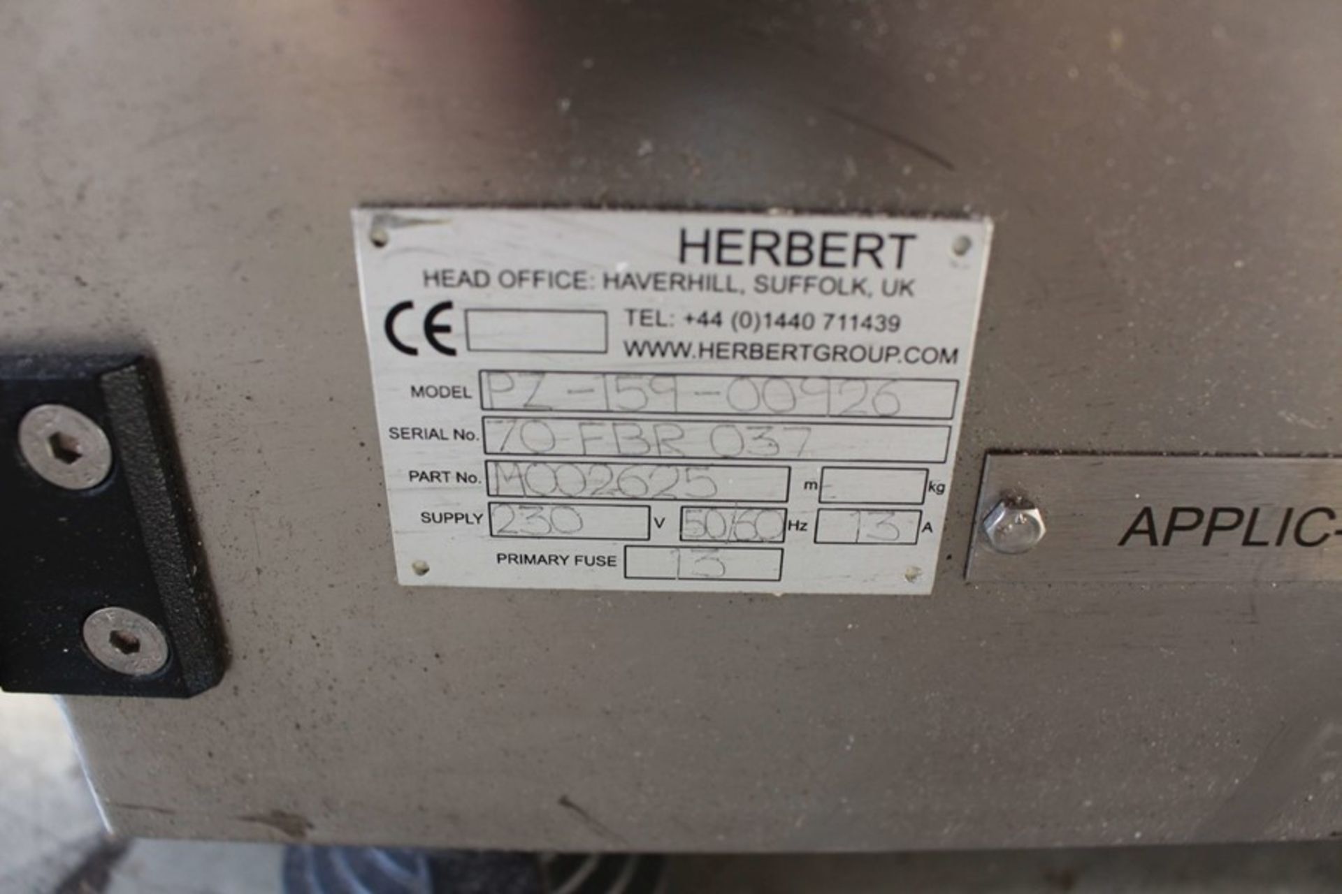 HERBERT FRONT AND BACK LABELLING MACHINE - Image 13 of 13