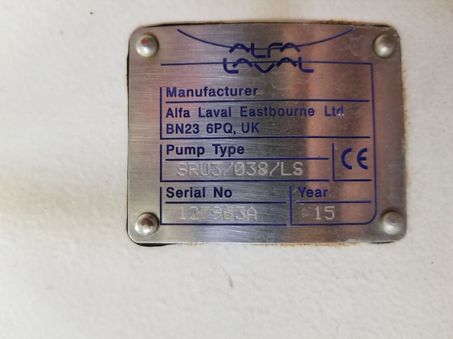 2015 Alfa Laval Positive Displacement Pump - Image 4 of 6