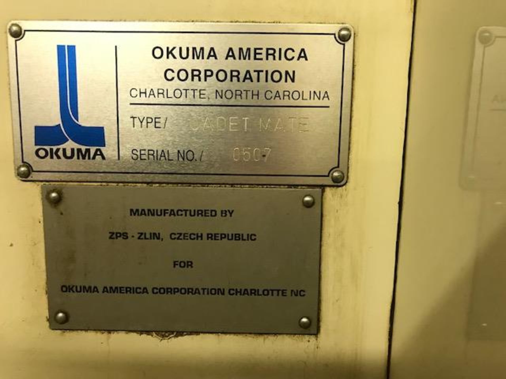 OKUMA VERTICAL MACHINING CENTER, MODEL CADET MATE, S/N 0507, (LOCATION: SOUTH BEND, IN) ***RIGGING - Image 6 of 6