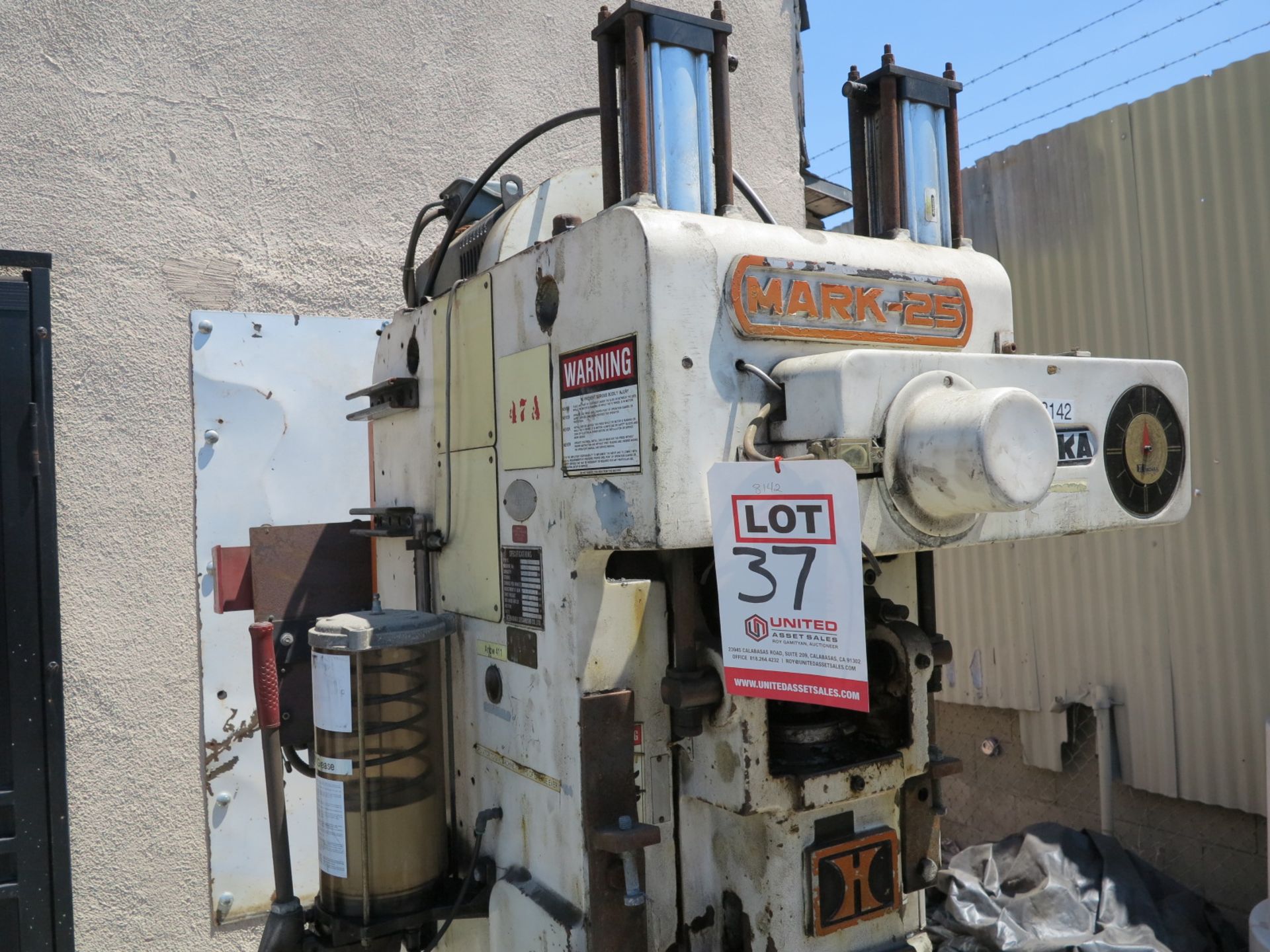 25 TON X 2.9" HIDAKA OBS PUNCH PRESS, MODEL MARK 25, ONE SHOT LUBE SYSTEM, STROKE SPEED INDICATOR, - Image 2 of 3