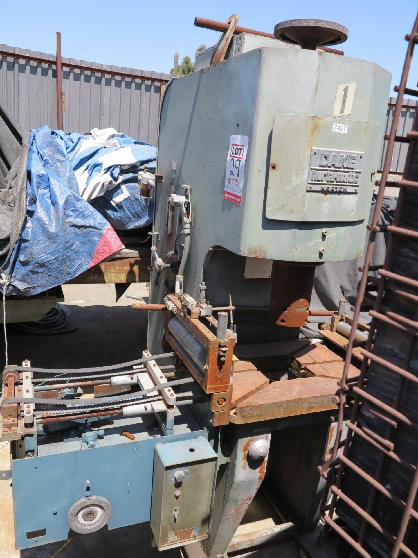 25 TON X 6" DAKE NORTAMATIC HYD PRESS, MODEL 51-150, DAKE 15" X 0.002" - 0.125" FEEDER, 0.010" - - Image 2 of 3