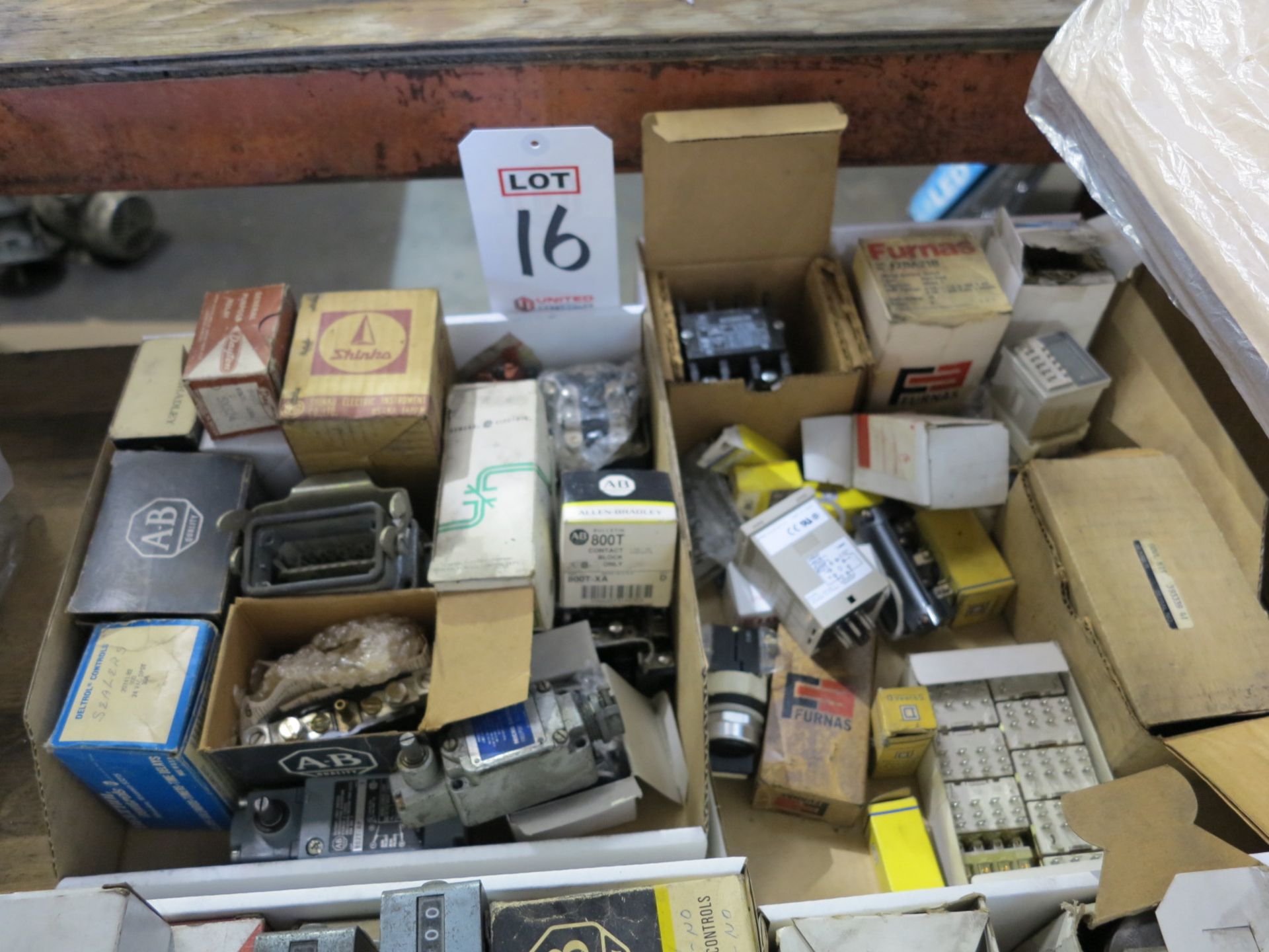 LOT - (4) BOXES OF ELECTRIC CONTROLS, RELAYS, TIMERS, SWITCHES, ETC. - Image 2 of 2