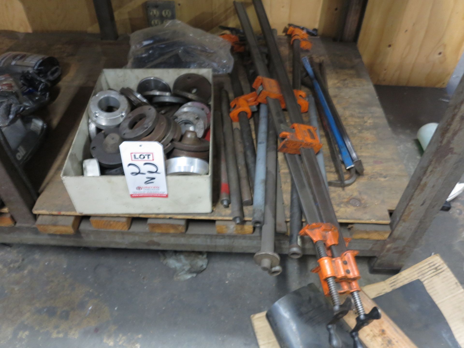 LOT - LOCATOR RINGS FOR MOLDS, BAR CLAMPS, PRY BARS