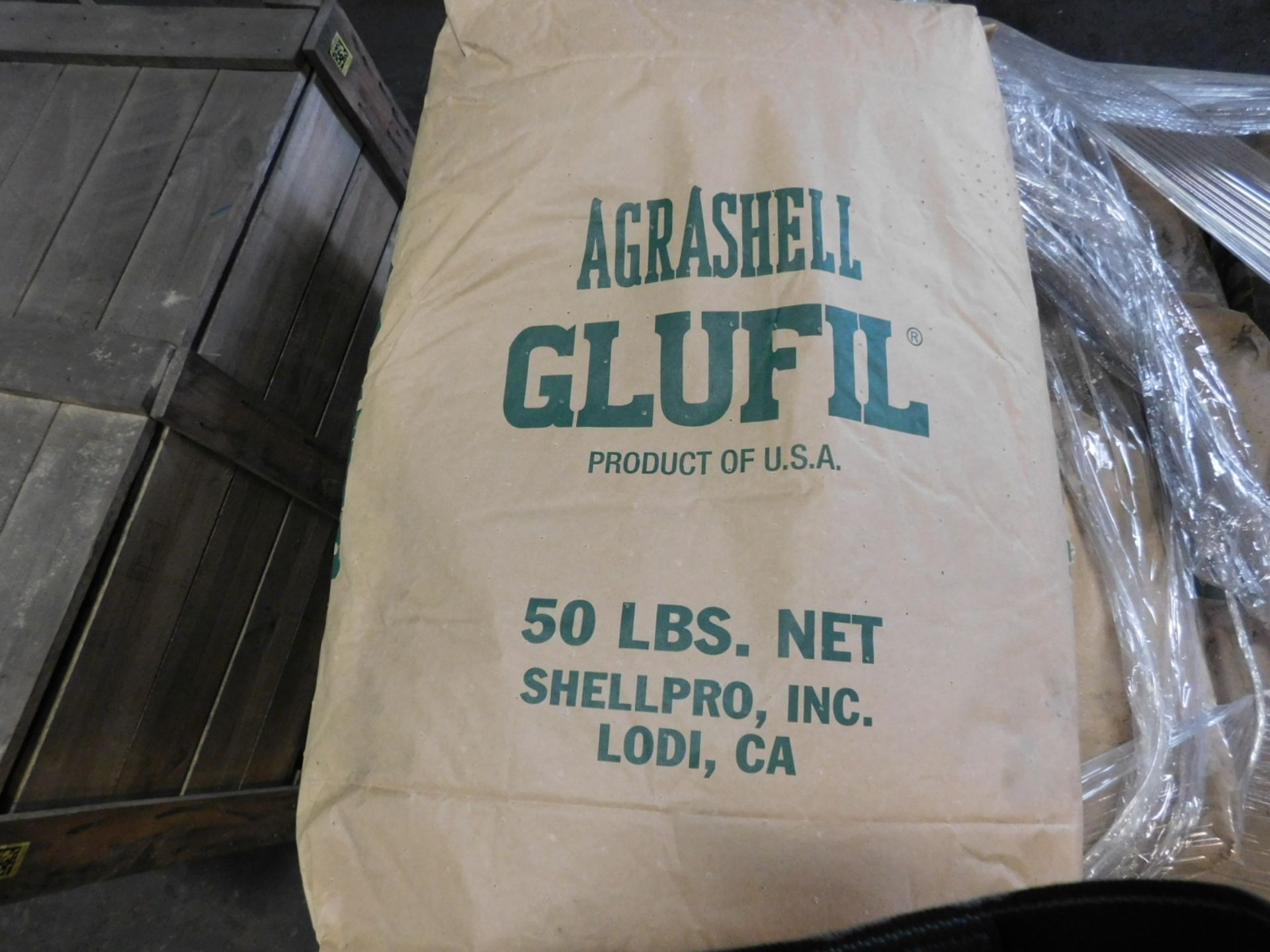 LOT - APPROX. (20) 50 LB. BAGS OF AGRASHELL GLUFIL, ON PALLET