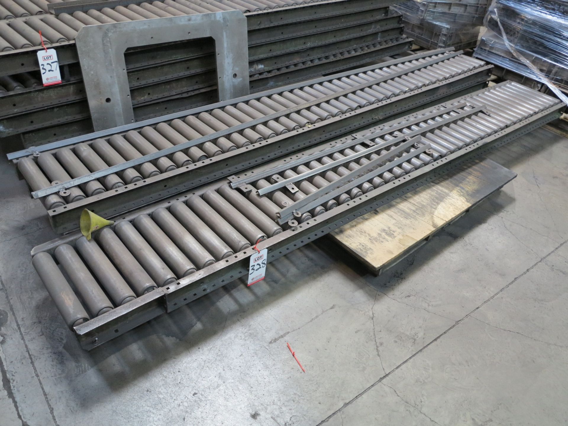 LOT - 30' OF 15" ROLLER CONVEYOR, 3" CENTERS