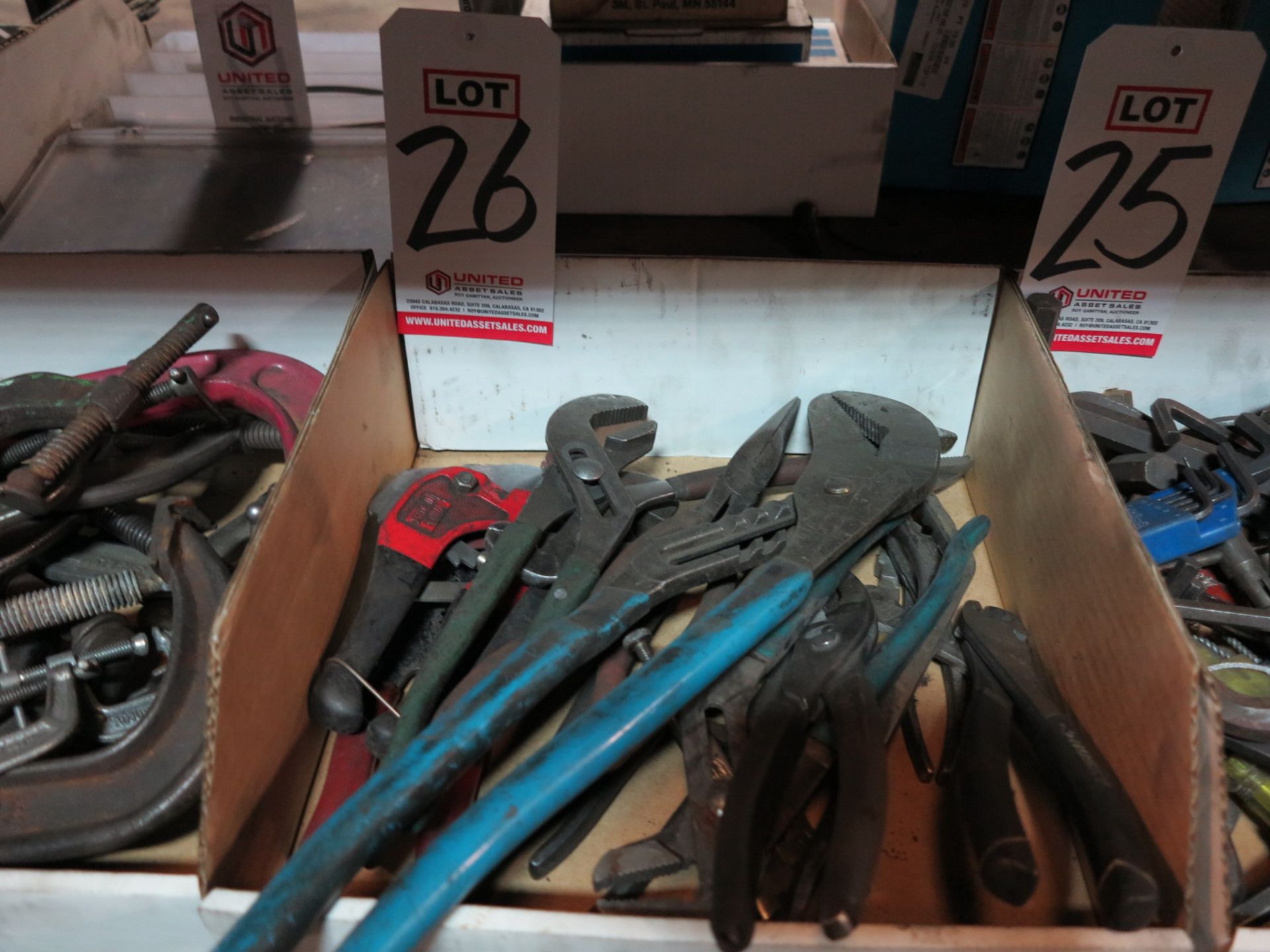 LOT - PLIERS, CHANNEL LOCKS, ETC.