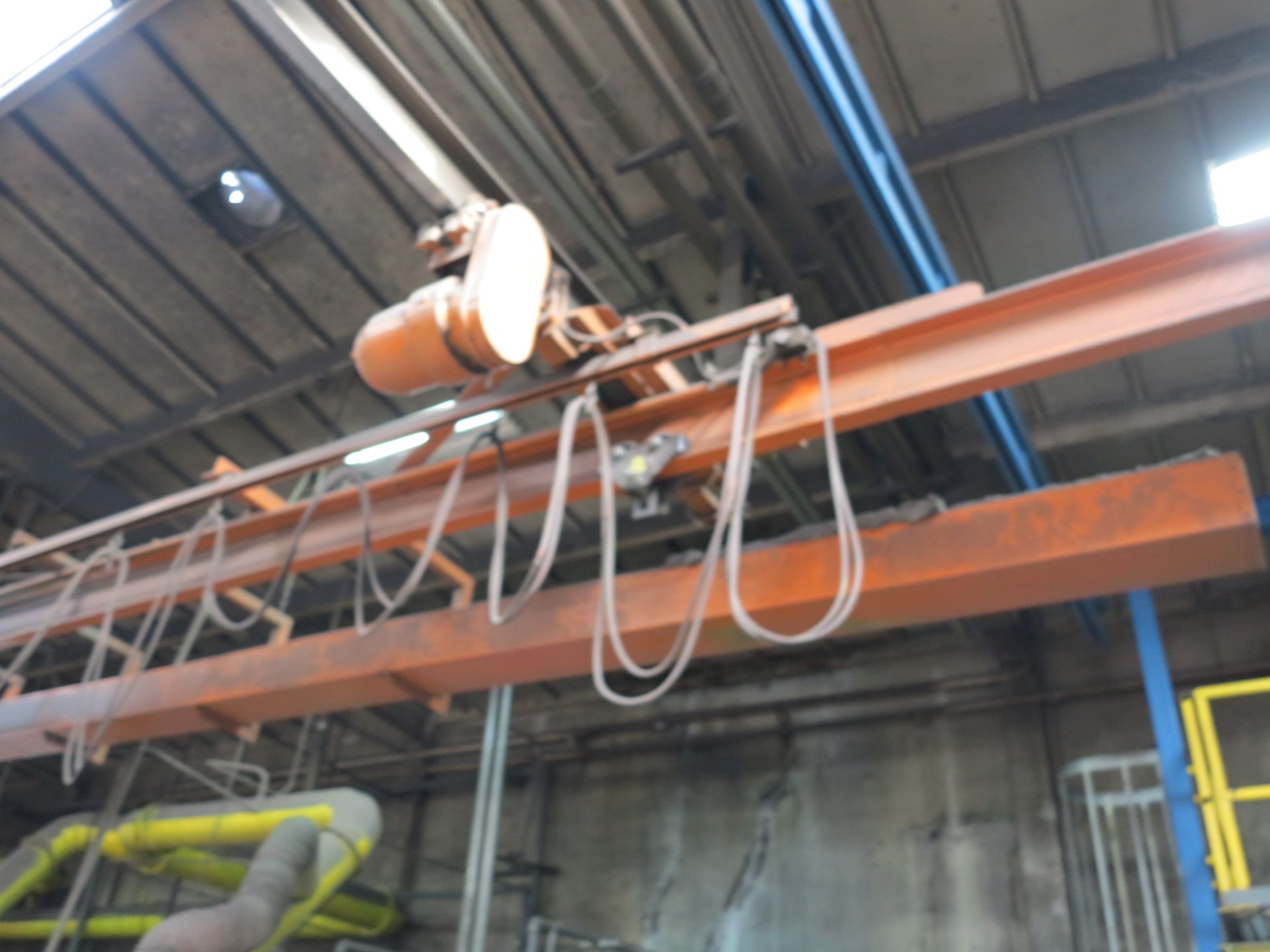 OVERHEAD CRANE SYSTEM W/ DUST COLLECTION/EXHAUST SYSTEM, APPROX. 120' SPAN, TRAVELS APPROX. 45' - Image 6 of 6