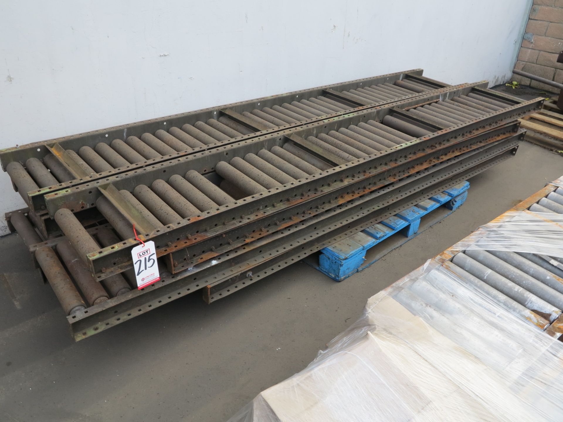 LOT - APPROX. 75' OF 15" ROLLER CONVEYOR, 3" CENTERS