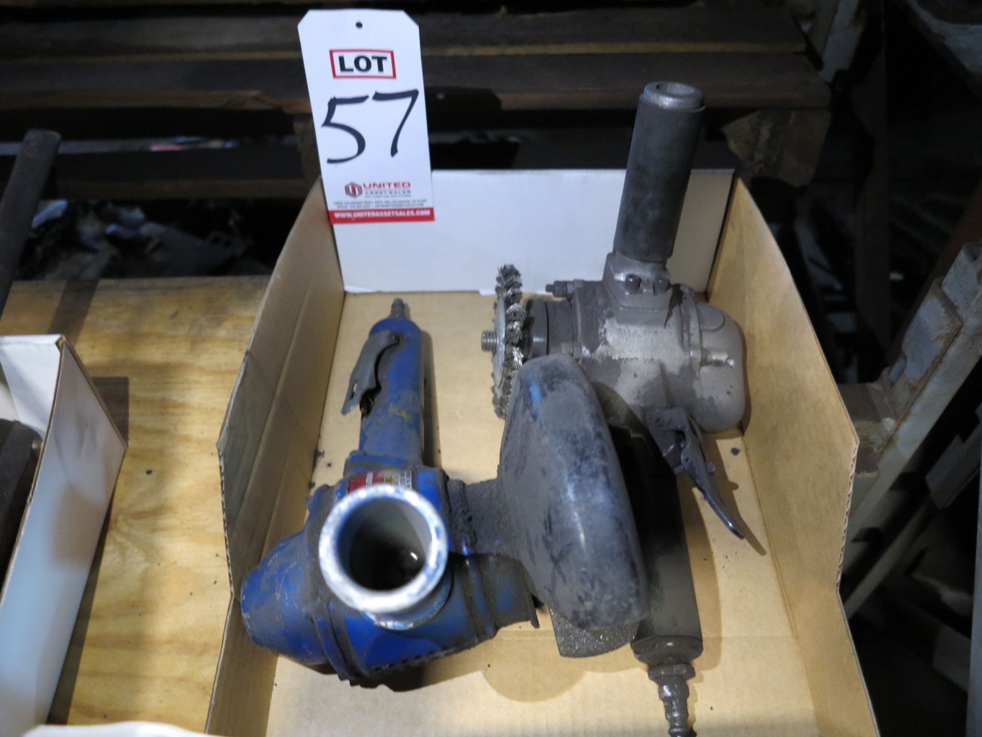 LOT - (2) PNEUMATIC ANGLE GRINDERS