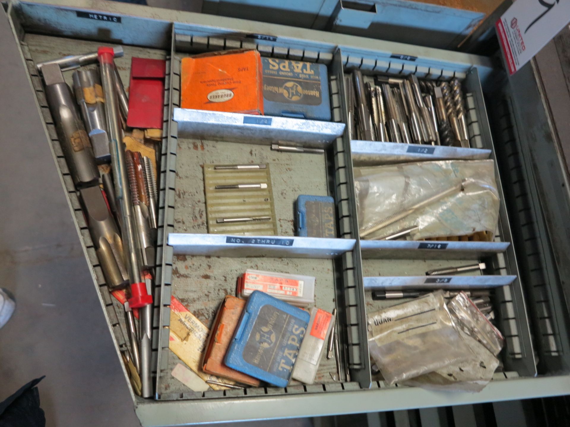 6-DRAWER ROLLING TOOLING CABINET, W/ CONTENTS OF TAPS AND DIES - Image 2 of 8