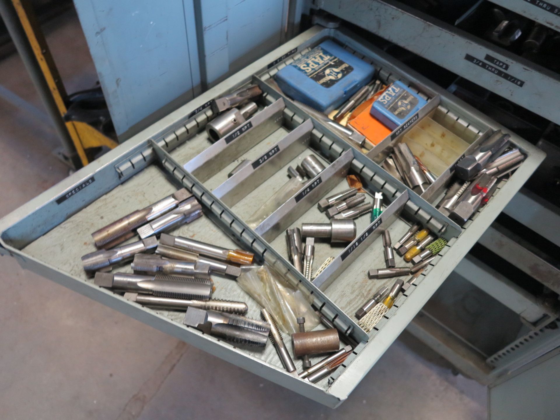 6-DRAWER ROLLING TOOLING CABINET, W/ CONTENTS OF TAPS AND DIES - Image 4 of 8