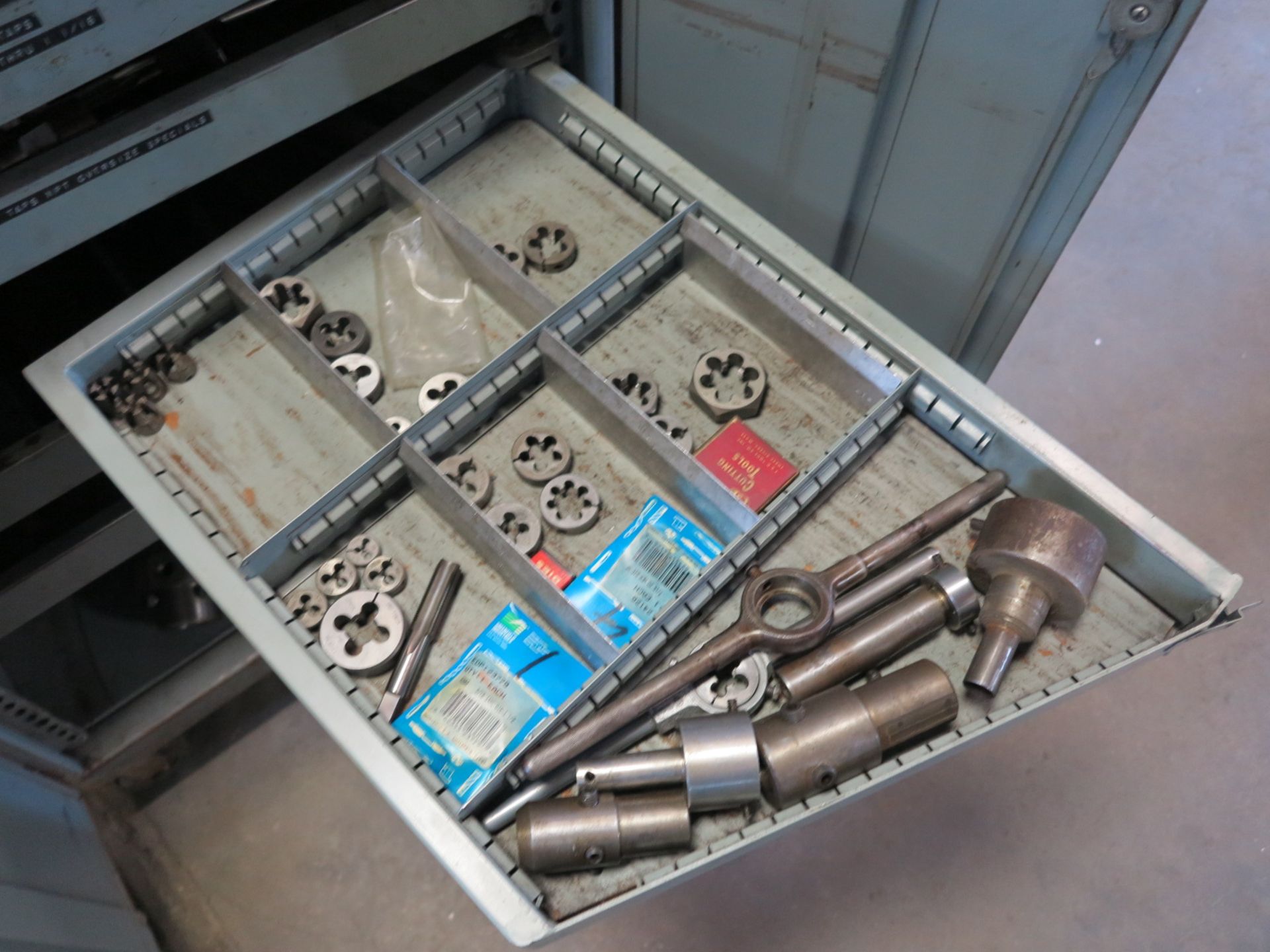 6-DRAWER ROLLING TOOLING CABINET, W/ CONTENTS OF TAPS AND DIES - Image 5 of 8