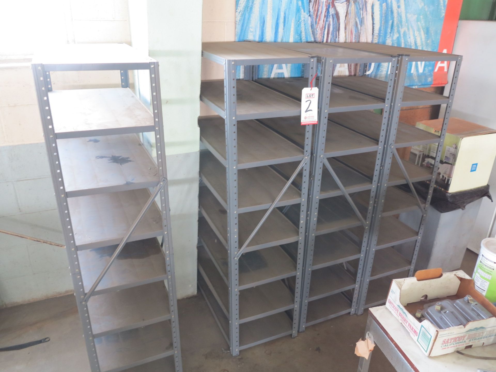 LOT - (4) SHELF UNITS, 3' X 15" X 5' HT