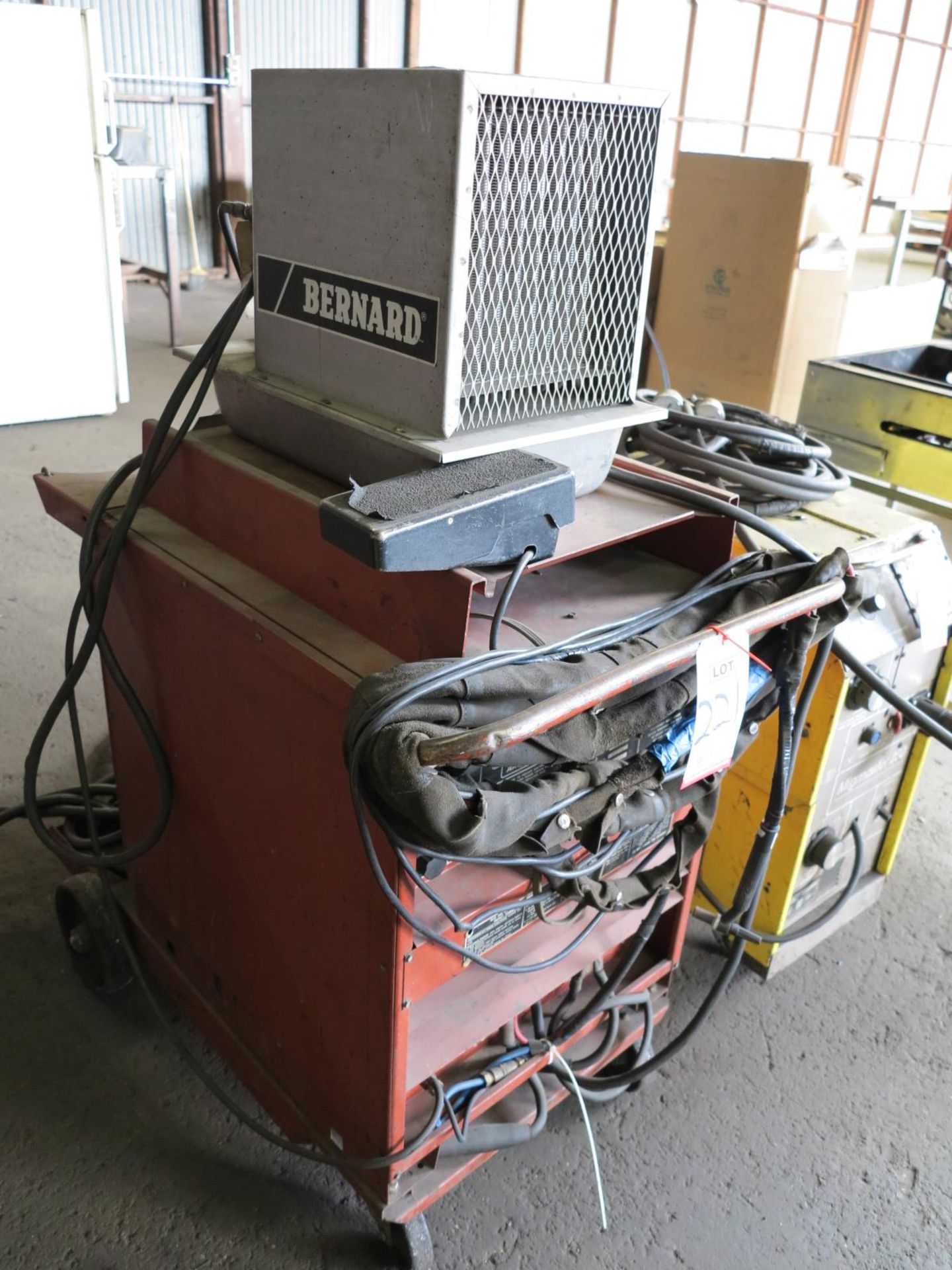 LINCOLN IDEALARC TIG 250/AC/DC ARC WELDER, W/ BERNARD COOLER, TANK NOT INCLUDED