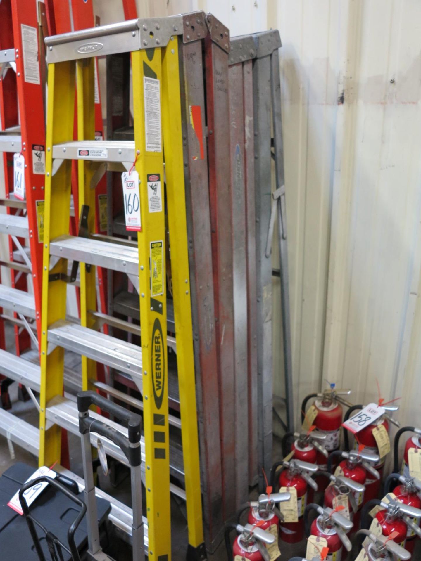 LOT - (4) 6' FOLDING LADDERS, FIBERGLASS