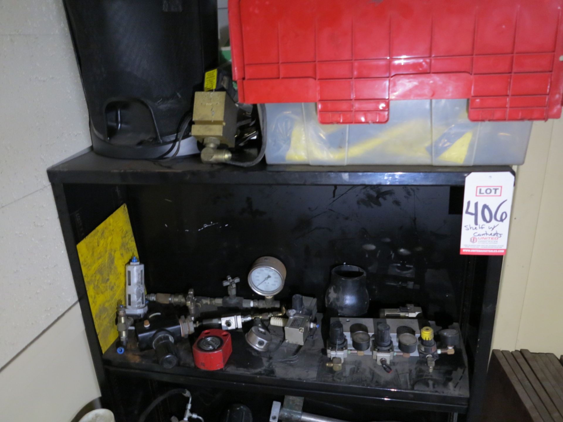 LOT - SHELF UNIT, W/ CONTENTS OF MISC VALVES, MANIFOLDS, ETC. - Image 2 of 3