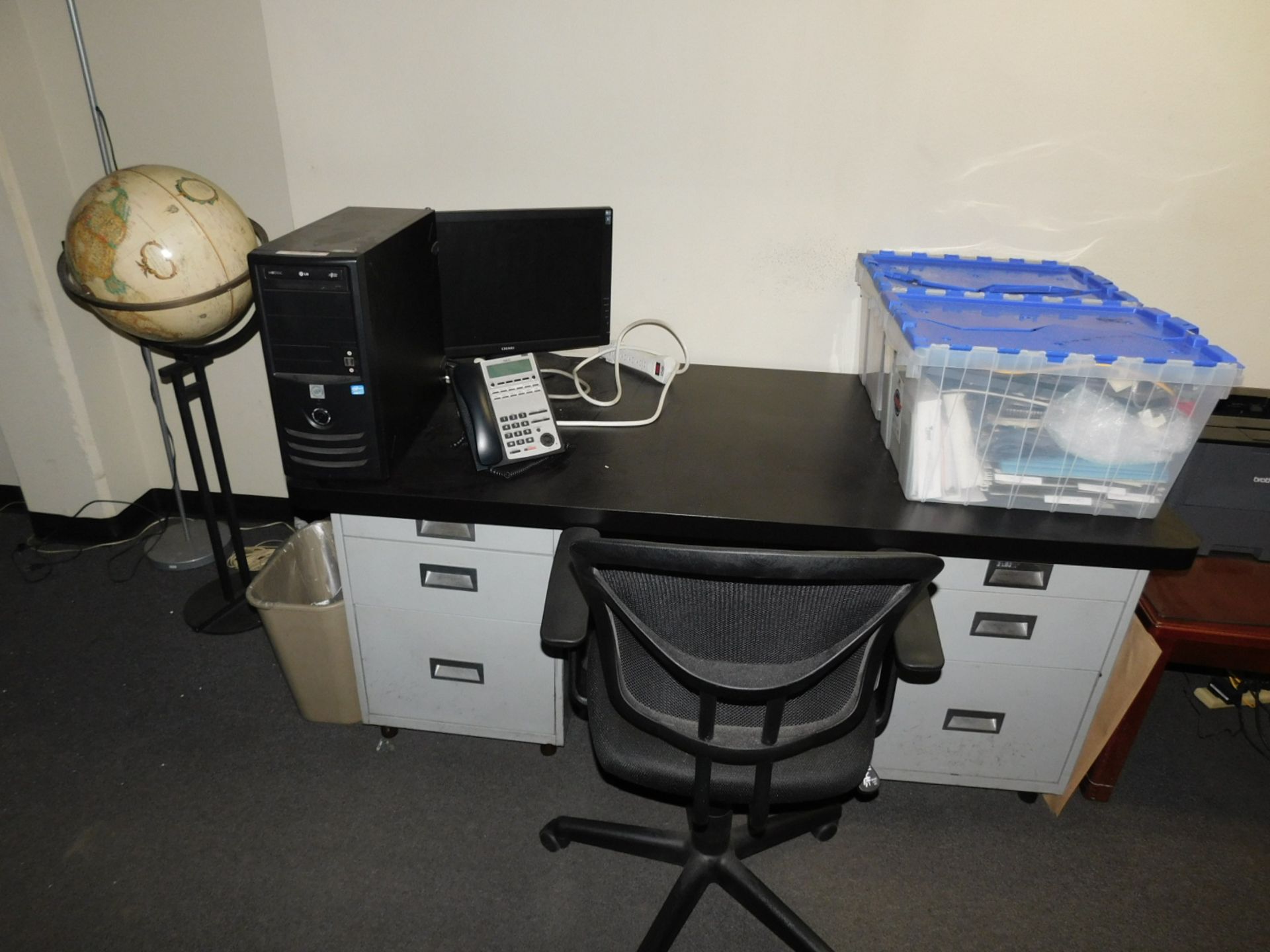 LOT - CONTENTS OF ROOM: FURNISHINGS, PRINTERS, MONITORS, PHONE, ETC. (COMPUTERS NOT INCLUDED) - Image 3 of 6