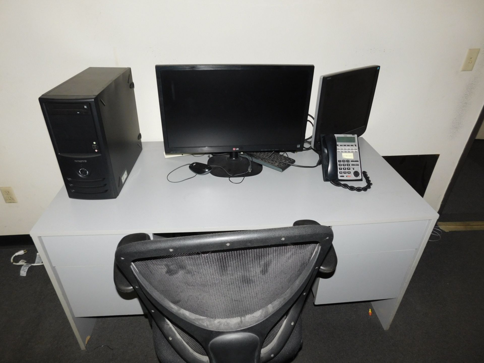 LOT - CONTENTS OF ROOM: FURNISHINGS, PRINTERS, MONITORS, PHONE, ETC. (COMPUTERS NOT INCLUDED) - Image 2 of 6