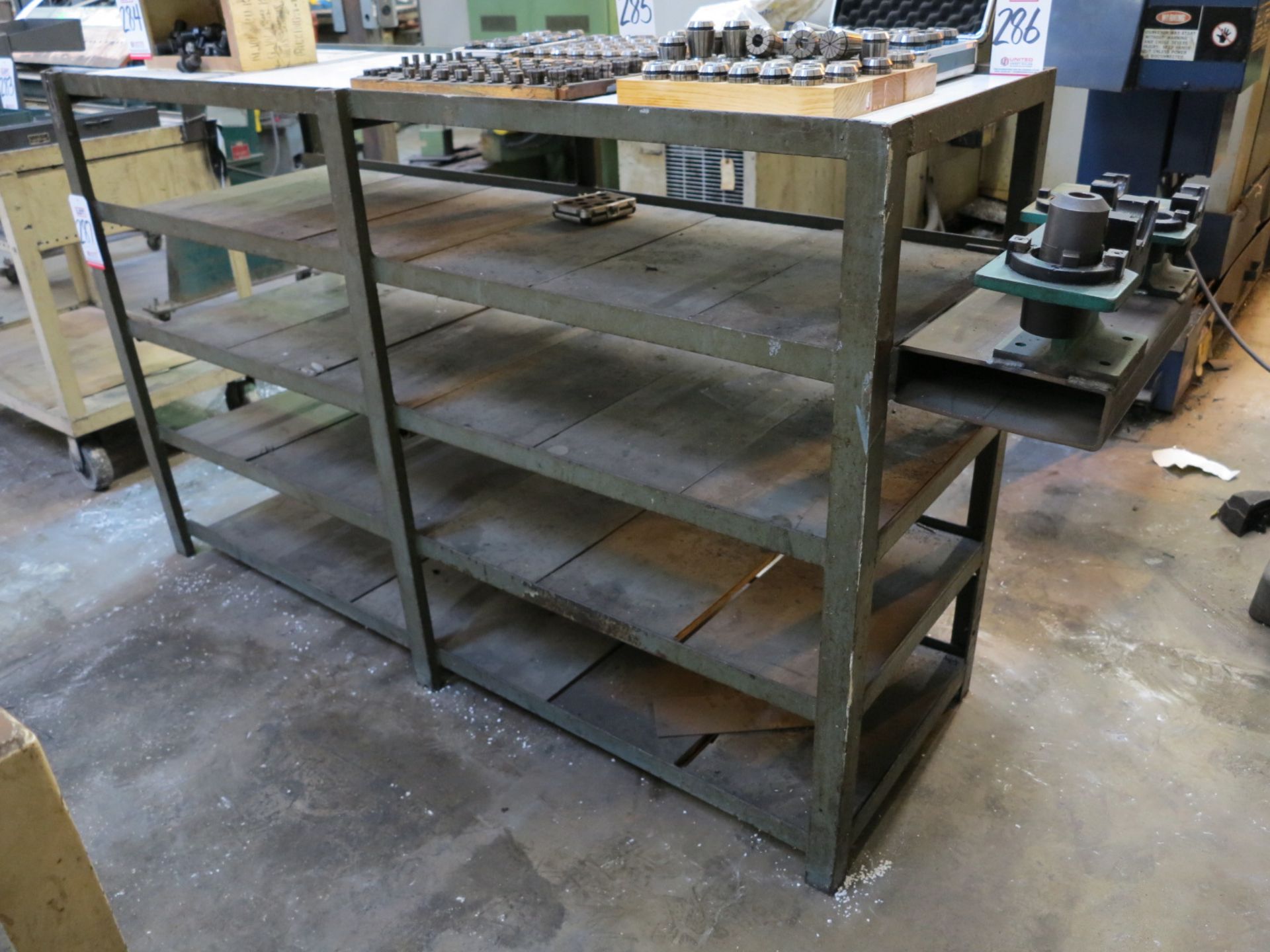 LOT - (2) SHOP CARTS AND (1) SHELF; ALL WITHOUT CONTENTS