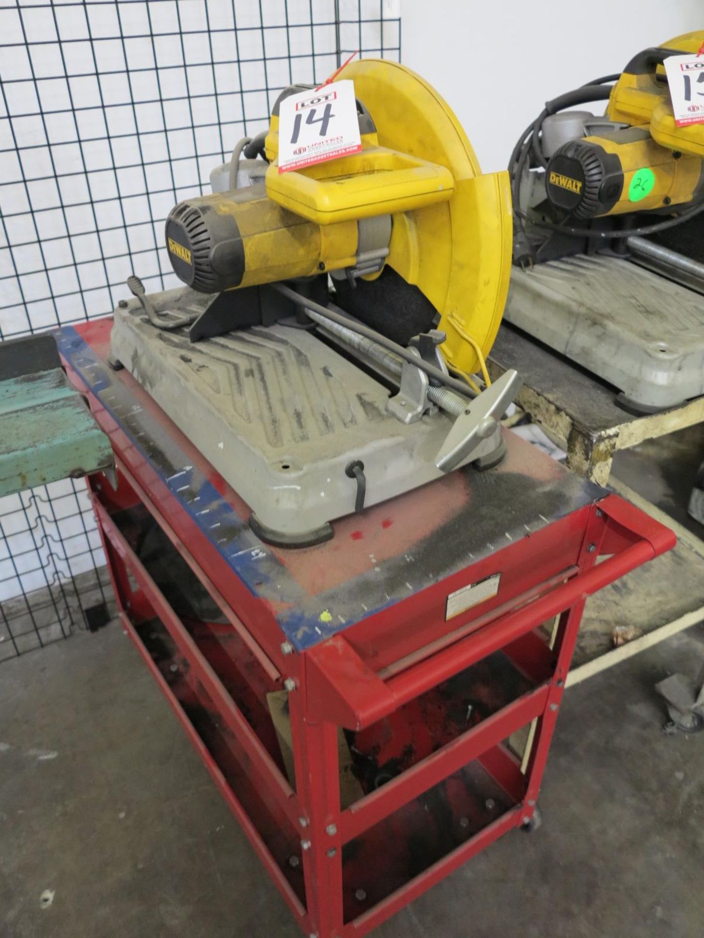 DEWALT 14" CHOP SAW, MODEL D28715, W/ CART