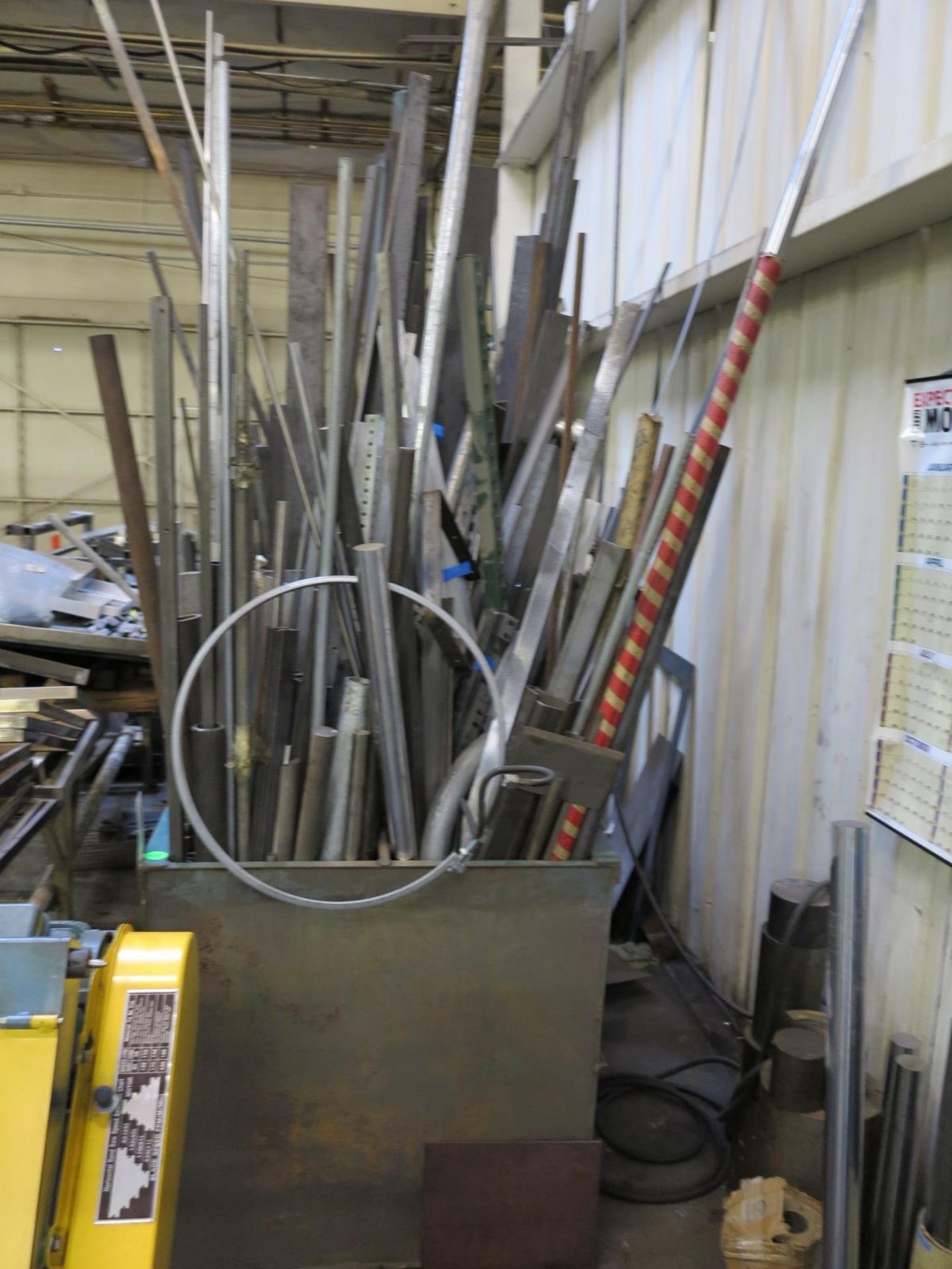 LOT - 6' X 3' RACK OF USEABLE LENGTHS OF STEEL BAR, CHANNEL, ANGLE, PIPE, ALUMINUM, S.S. ROUNDS,