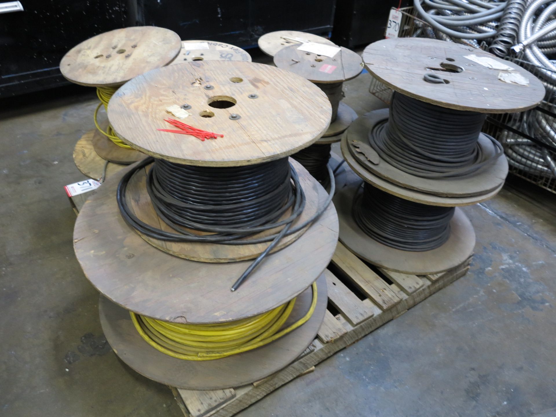 LOT - PALLET OF SPOOLS OF ELECTRIC AND COMMUNICATION WIRE - Image 2 of 2