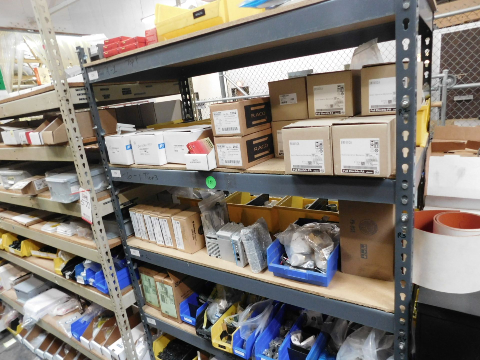 LOT - 12' OF SHELF ISLAND, W/ CONTENTS OF ELECTRICAL CONDUIT BOXES AND FITTINGS, ALLEN-BRADLEY & - Image 10 of 18