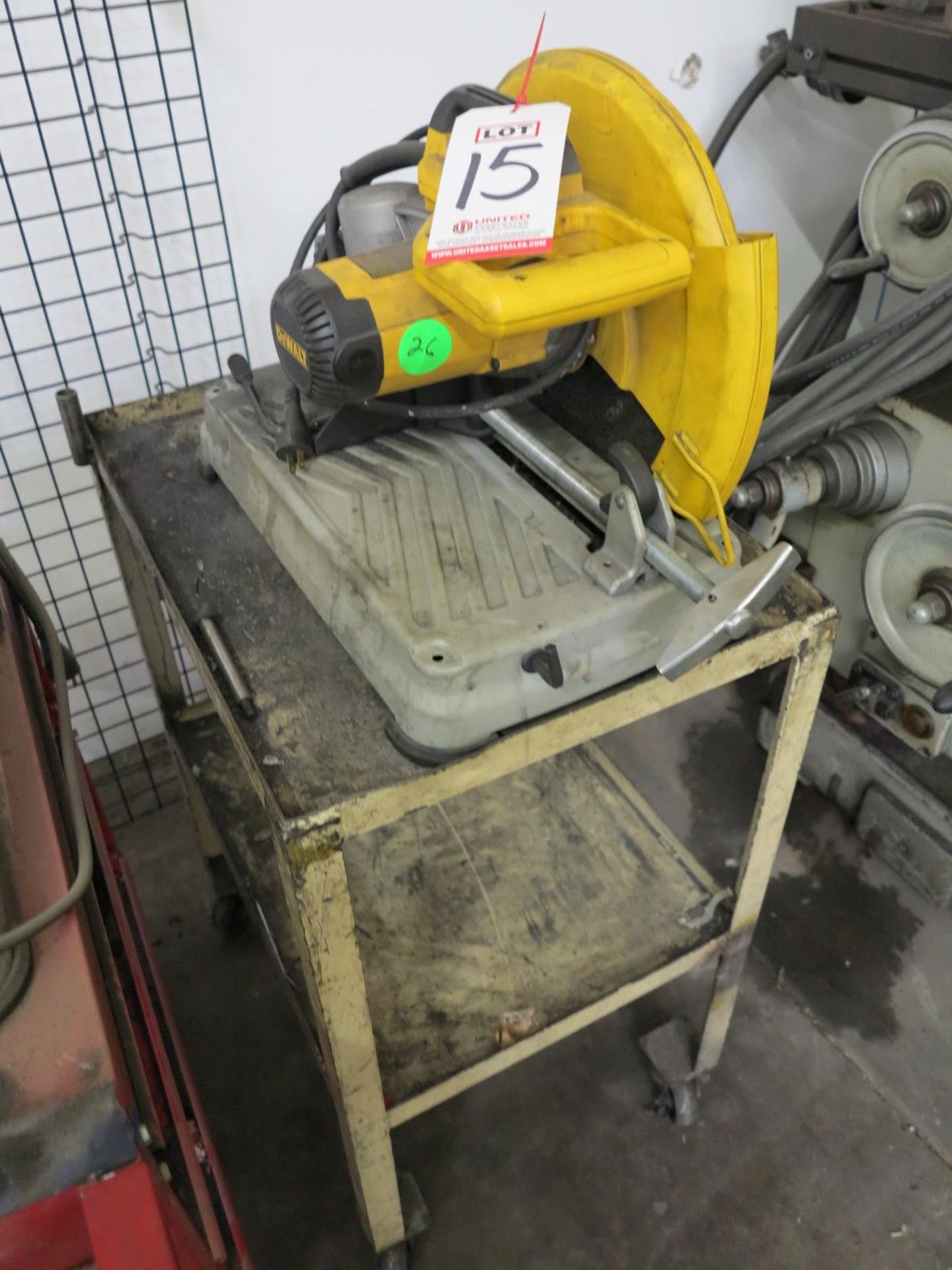 DEWALT 14" CHOP SAW, MODEL D28715, W/ CART