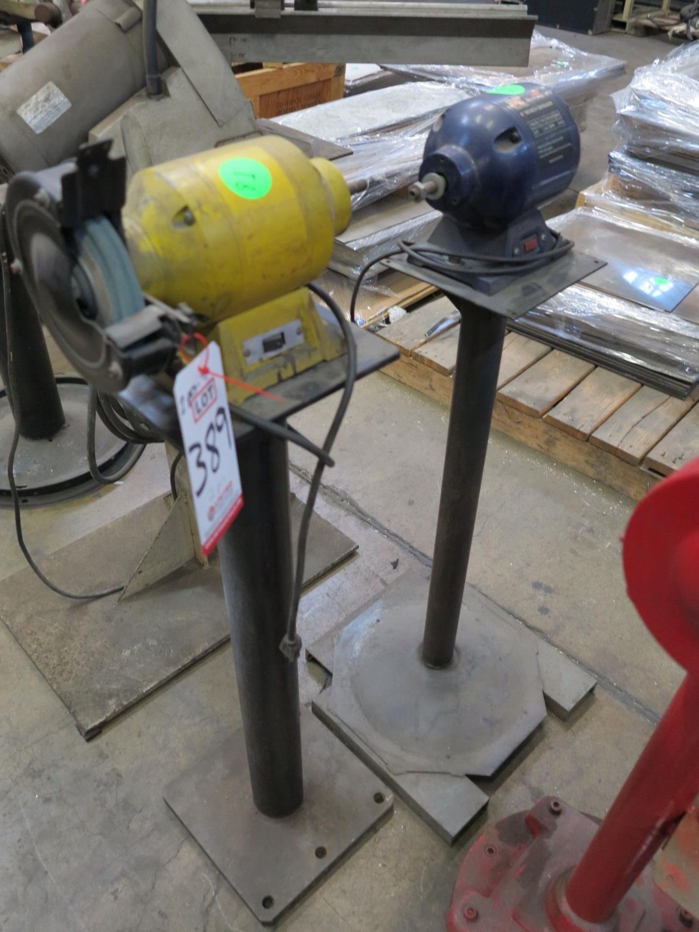 LOT - (2) MISC 6" DOUBLE END PEDESTAL GRINDERS, 3/4 HP