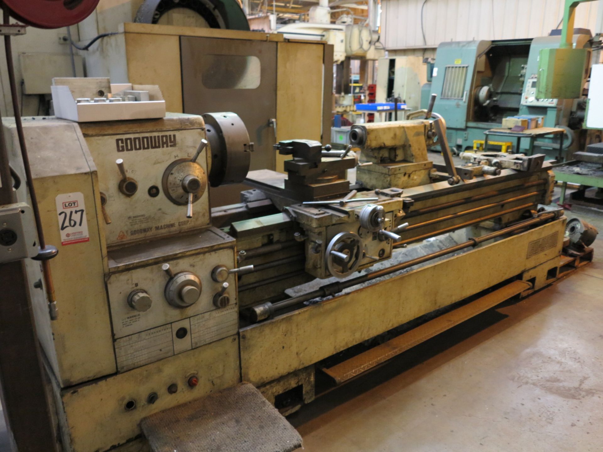 GOODWAY GW-2480 LATHE, 24" X 80", 12" 3-JAW CHUCK, 3" HOLE THROUGH, TAILSTOCK, STEADY REST, ETC.