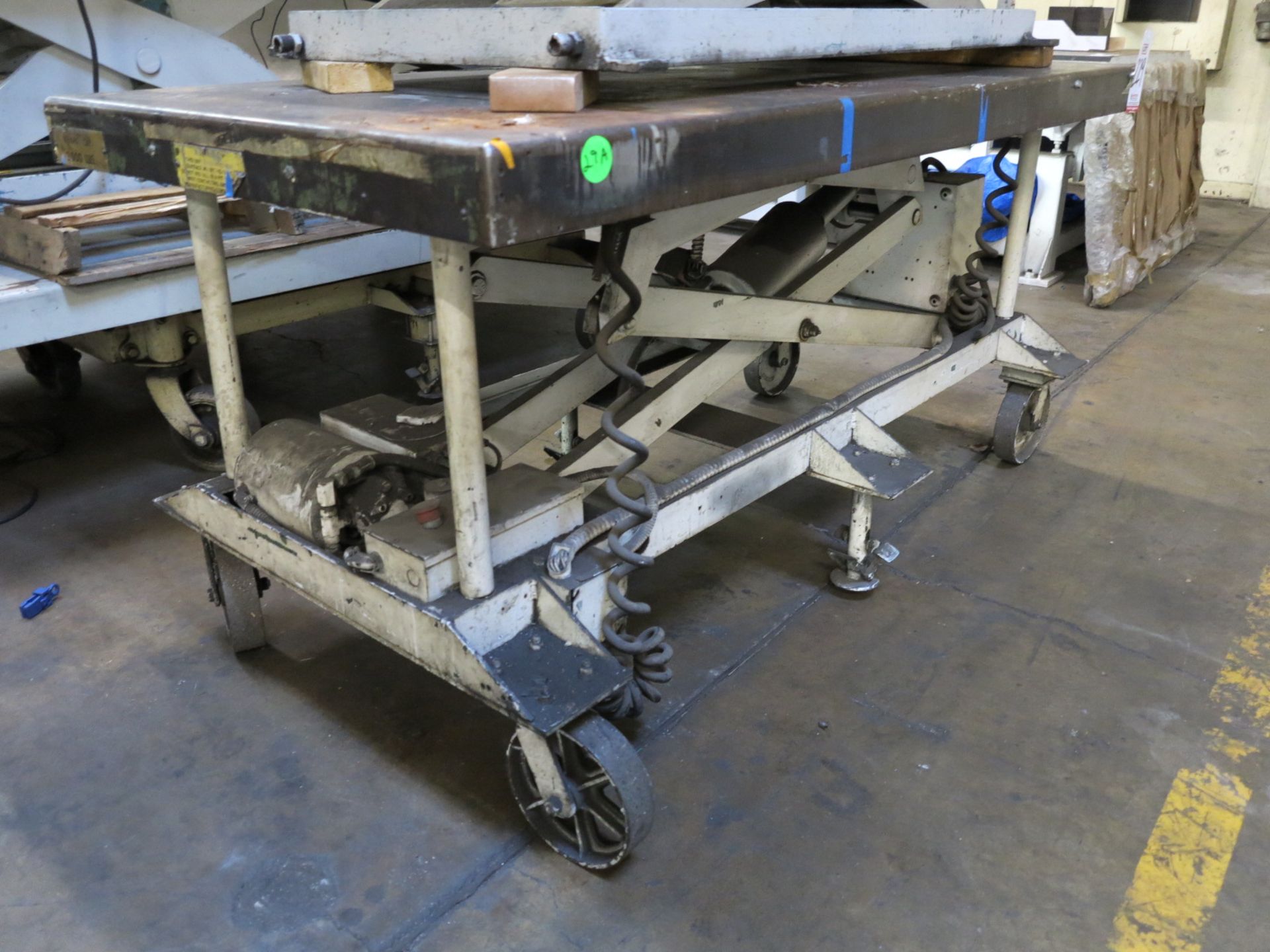 2,000 LB HYDRAULIC SCISSOR LIFT TABLE, 3' X 6', ON CASTERS - Image 2 of 2