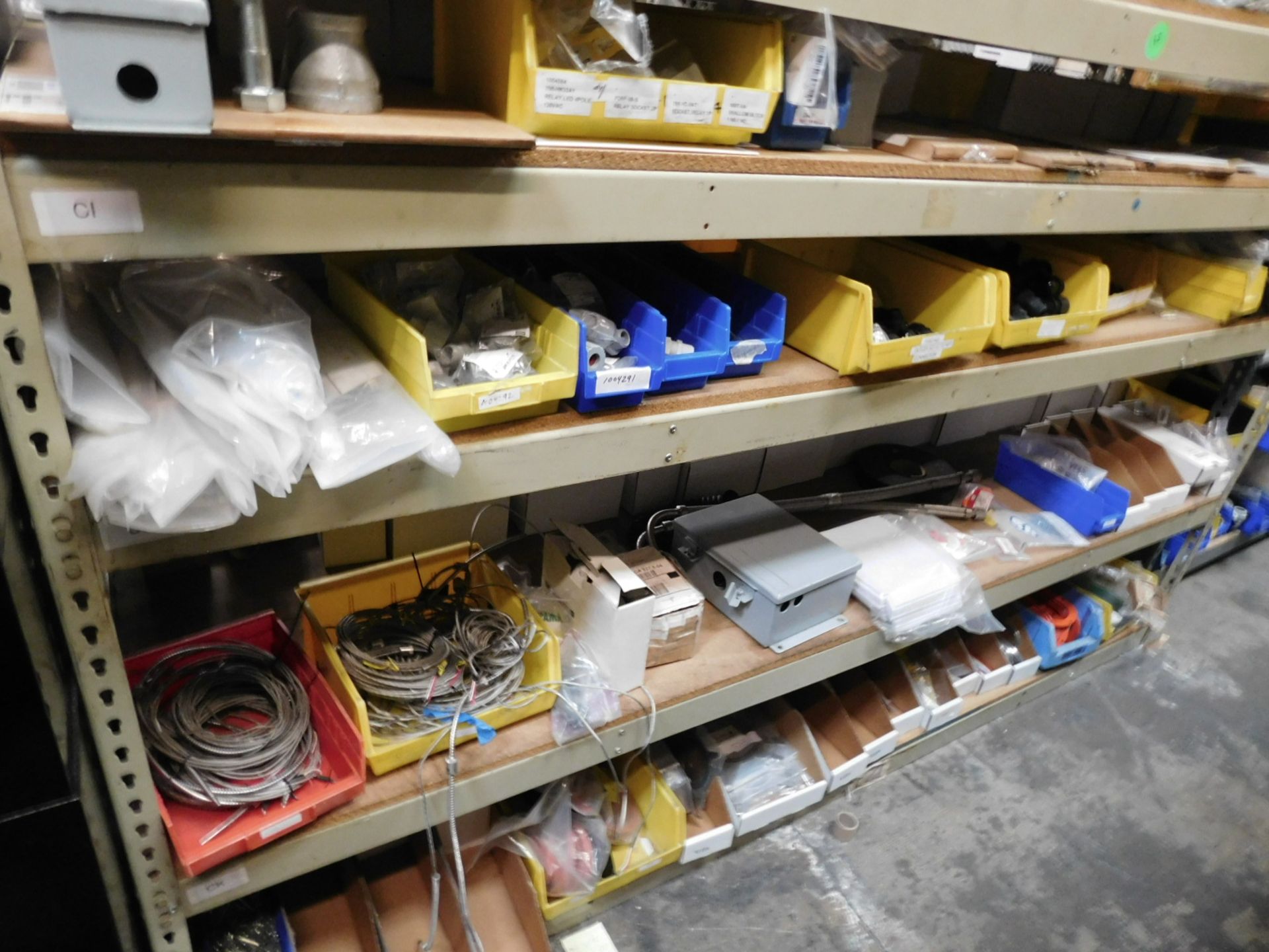 LOT - 12' OF SHELF ISLAND, W/ CONTENTS OF ELECTRICAL CONDUIT BOXES AND FITTINGS, ALLEN-BRADLEY & - Image 18 of 18