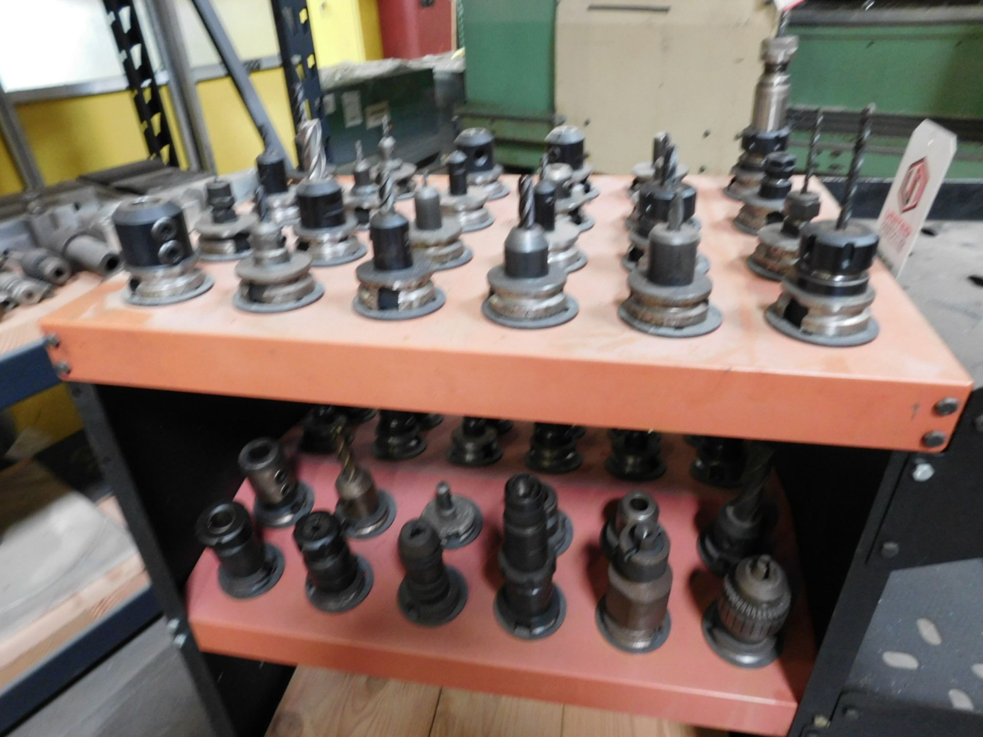 LOT - CNC TOOL CART, W/ APPROX. (48) 30 TAPER TOOL HOLDERS, MOST W/ TOOLS INSERTED - Image 2 of 2