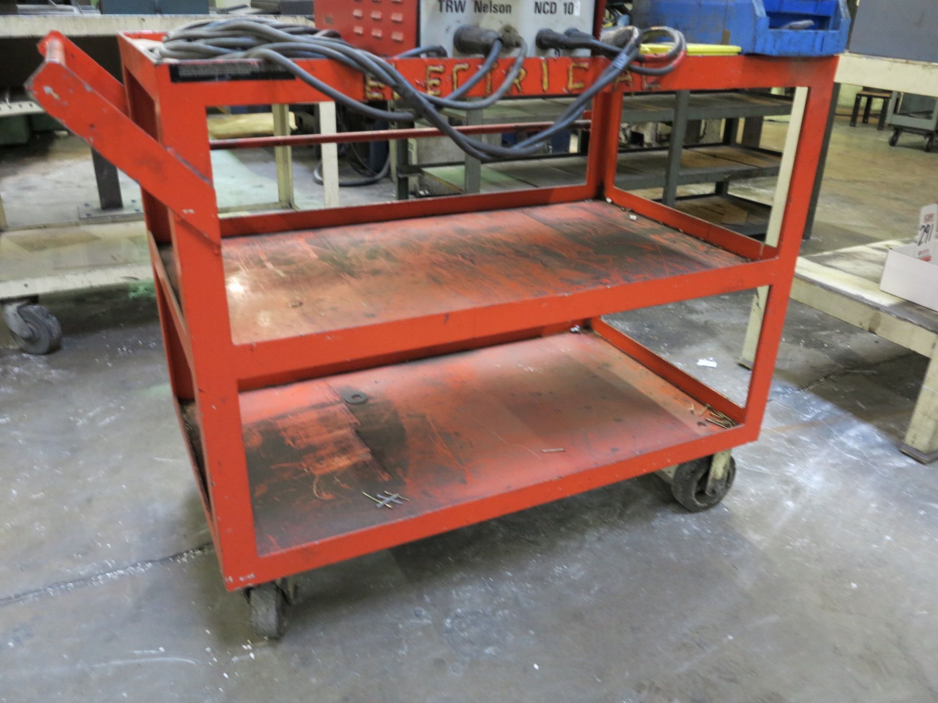 LOT - (1) HEAVY DUTY SHOP CART AND (1) STEEL BENCH; CONTENTS NOT INCLUDED - Image 2 of 2