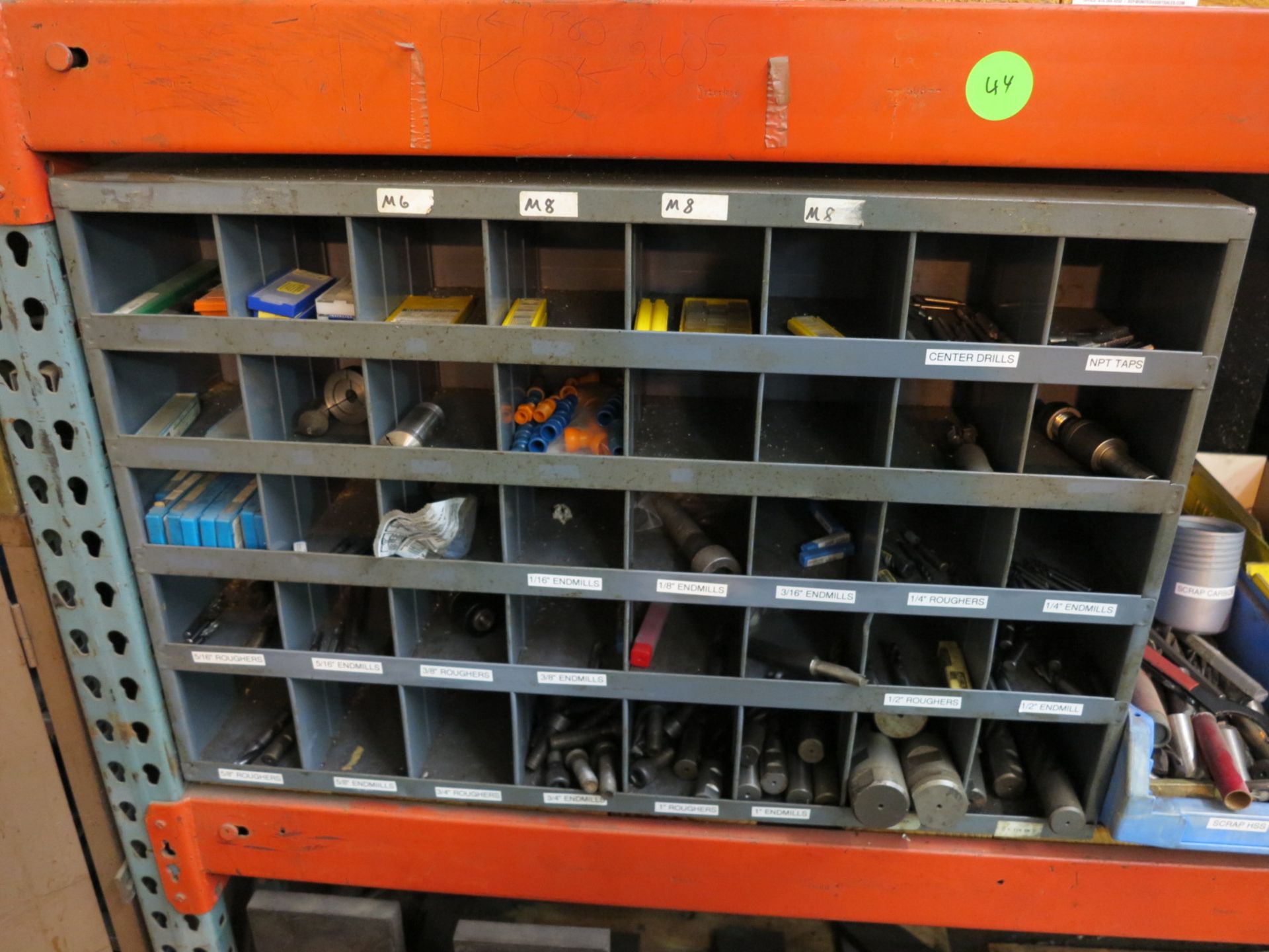 LOT - 8' SHELF CONTENTS ONLY, TO INCLUDE: ENORMOUS QUANTITY OF END MILLS AND RELATED ITEMS - Image 2 of 5