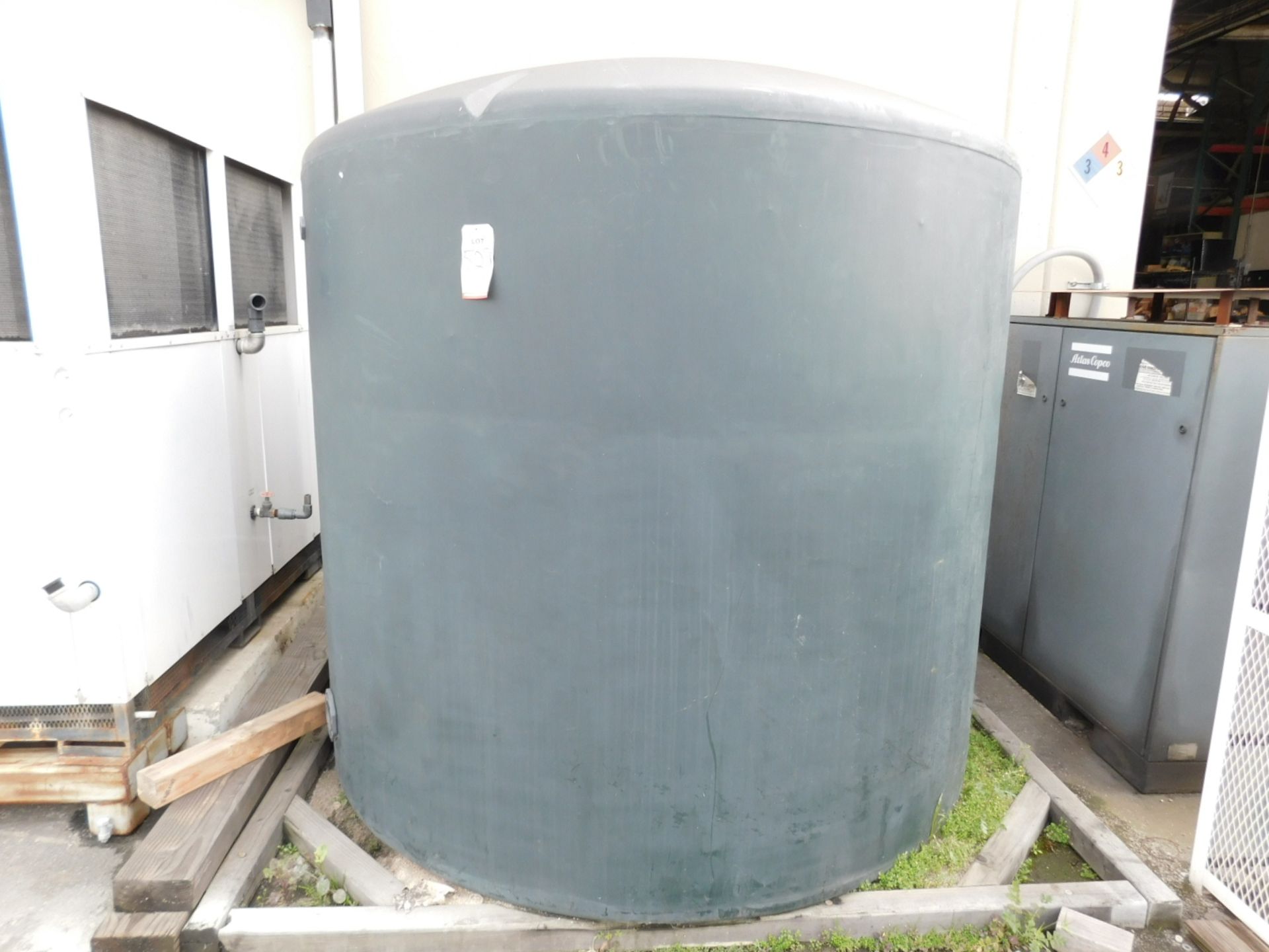 PLASTIC WATER HOLDING TANK, 86" DIAMETER X 76" TALL