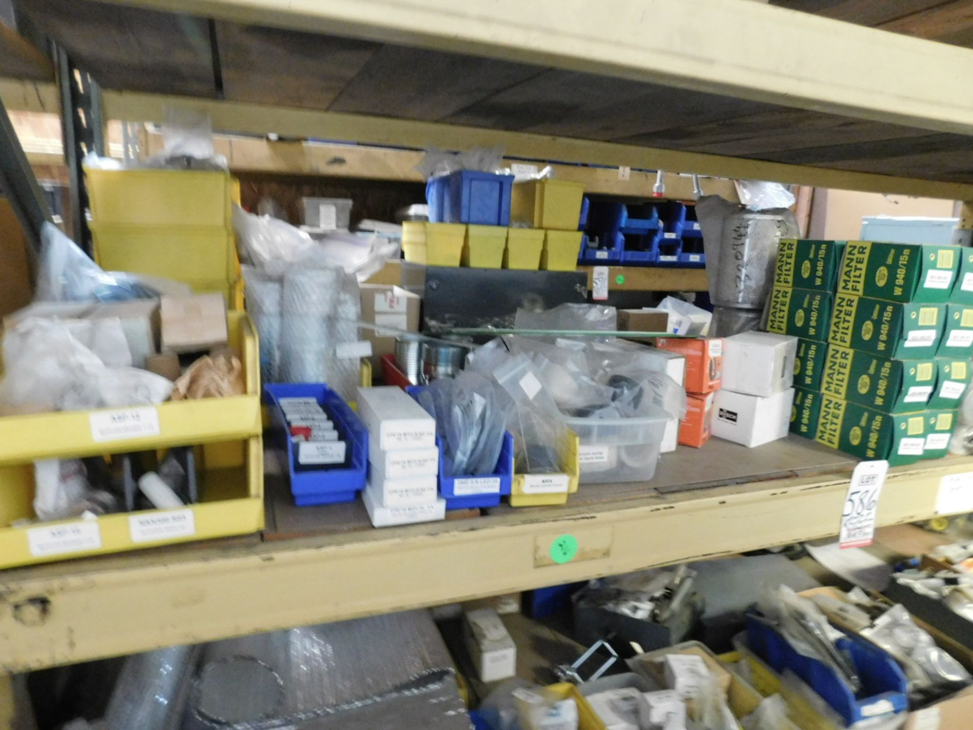 LOT - CONTENTS ONLY OF ALL LEVELS OF (1) SECTION OF PALLET RACK, TO INCLUDE: MISC FILTERS, BRASS/ - Image 3 of 18