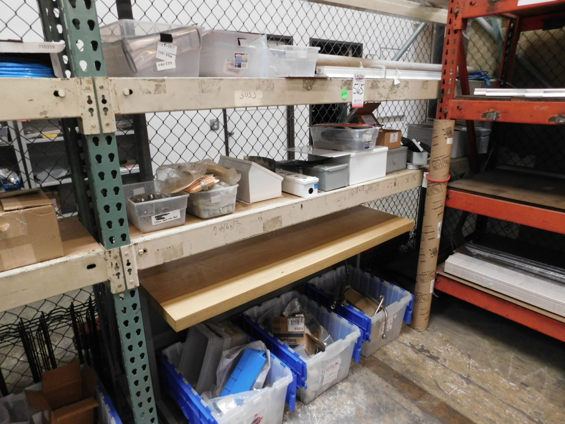 LOT - CONTENTS ONLY OF (1) SECTION OF PALLET RACK, TO INCLUDE: MISC ELECTRICAL CONTROL BOXES,