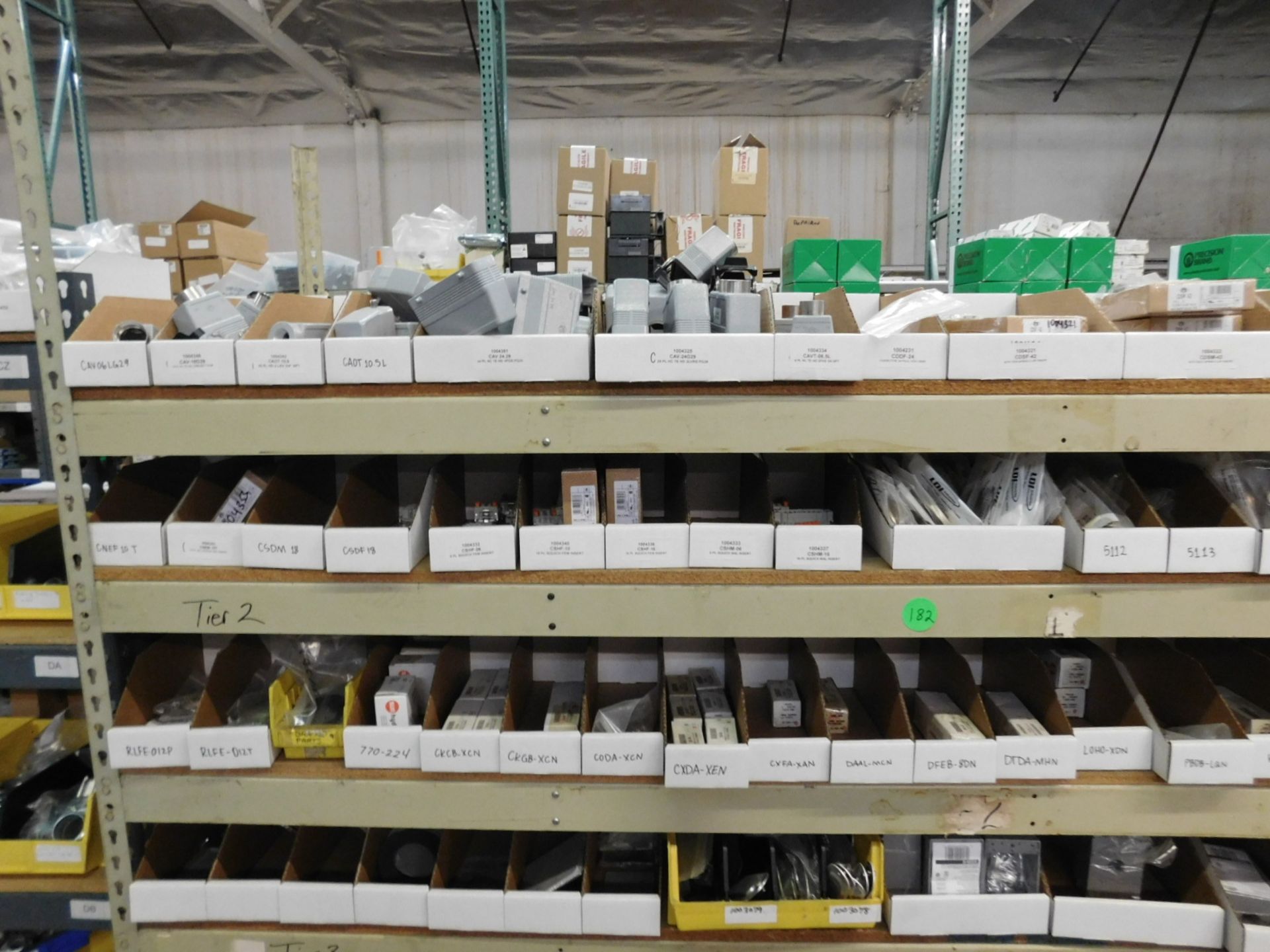 LOT - 12' OF SHELF ISLAND, W/ CONTENTS OF ELECTRICAL CONDUIT BOXES AND FITTINGS, ALLEN-BRADLEY & - Image 5 of 18