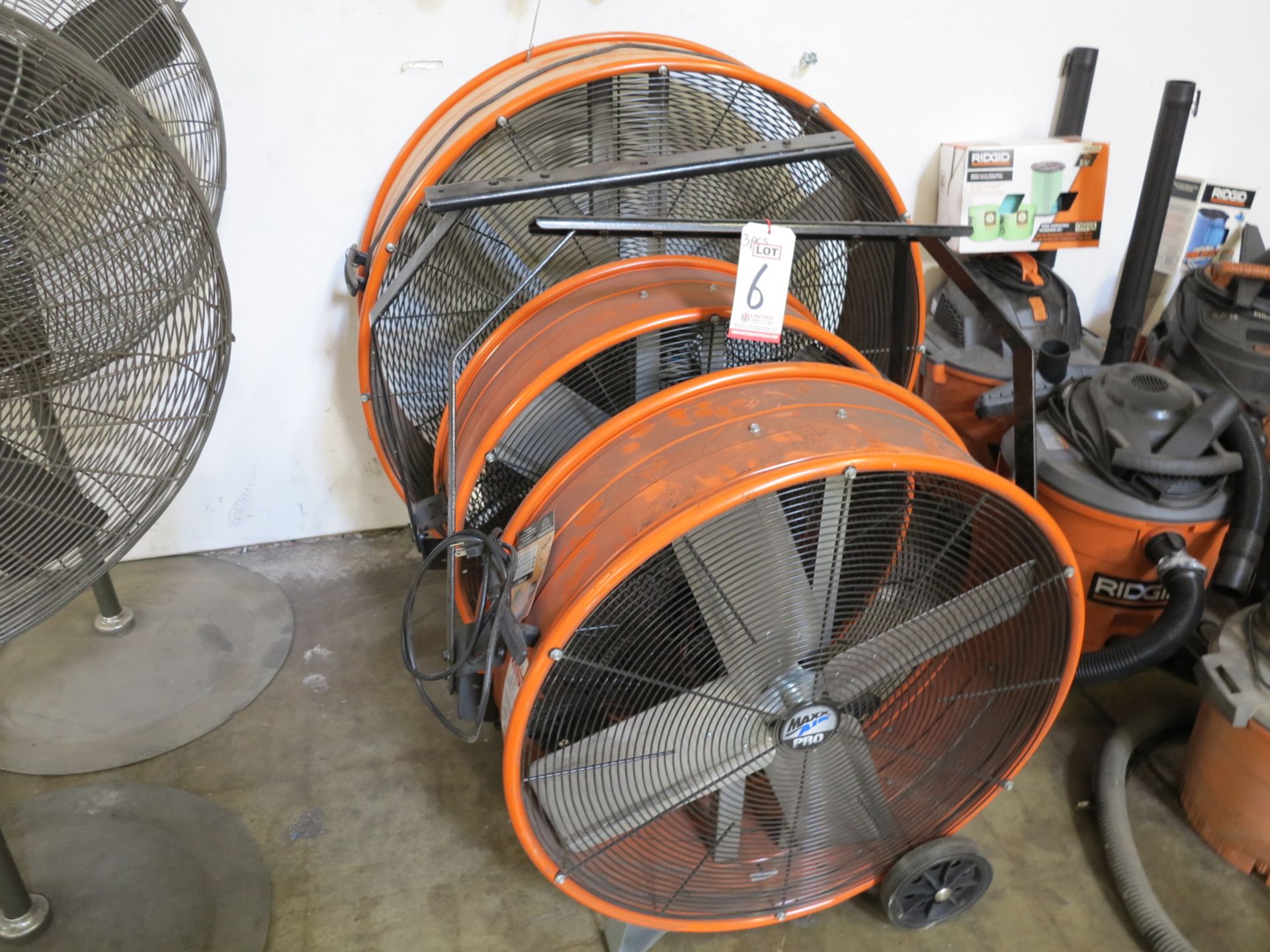 LOT - (1) 42" DRUM FAN AND (2) 30" DRUM FANS