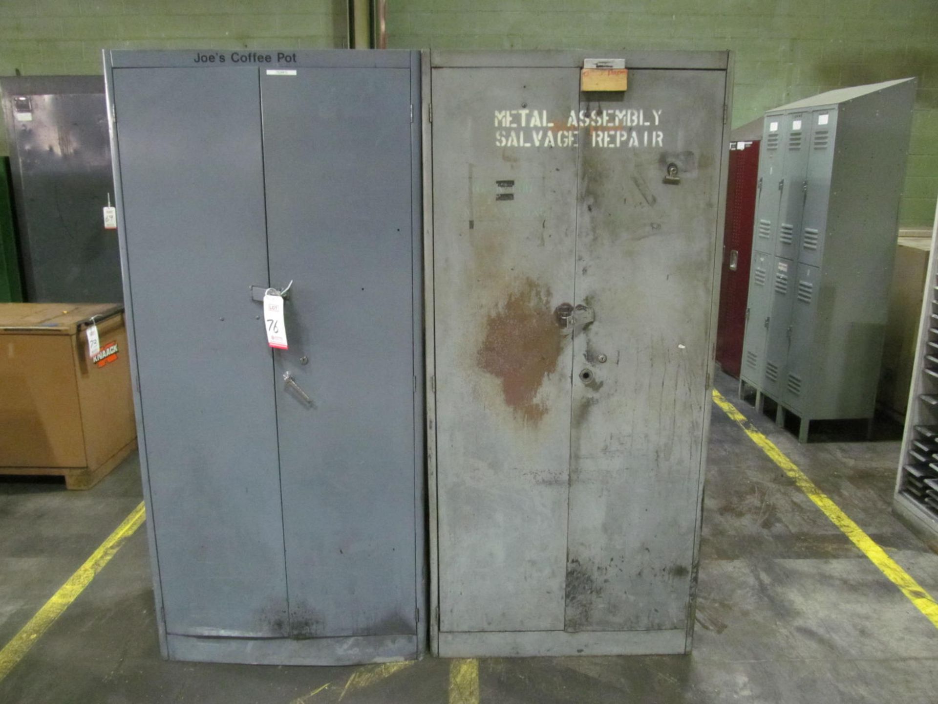 (2) 2-DOOR STEEL CABINETS, 36" x 24" x 78" High, (LOC. P29)