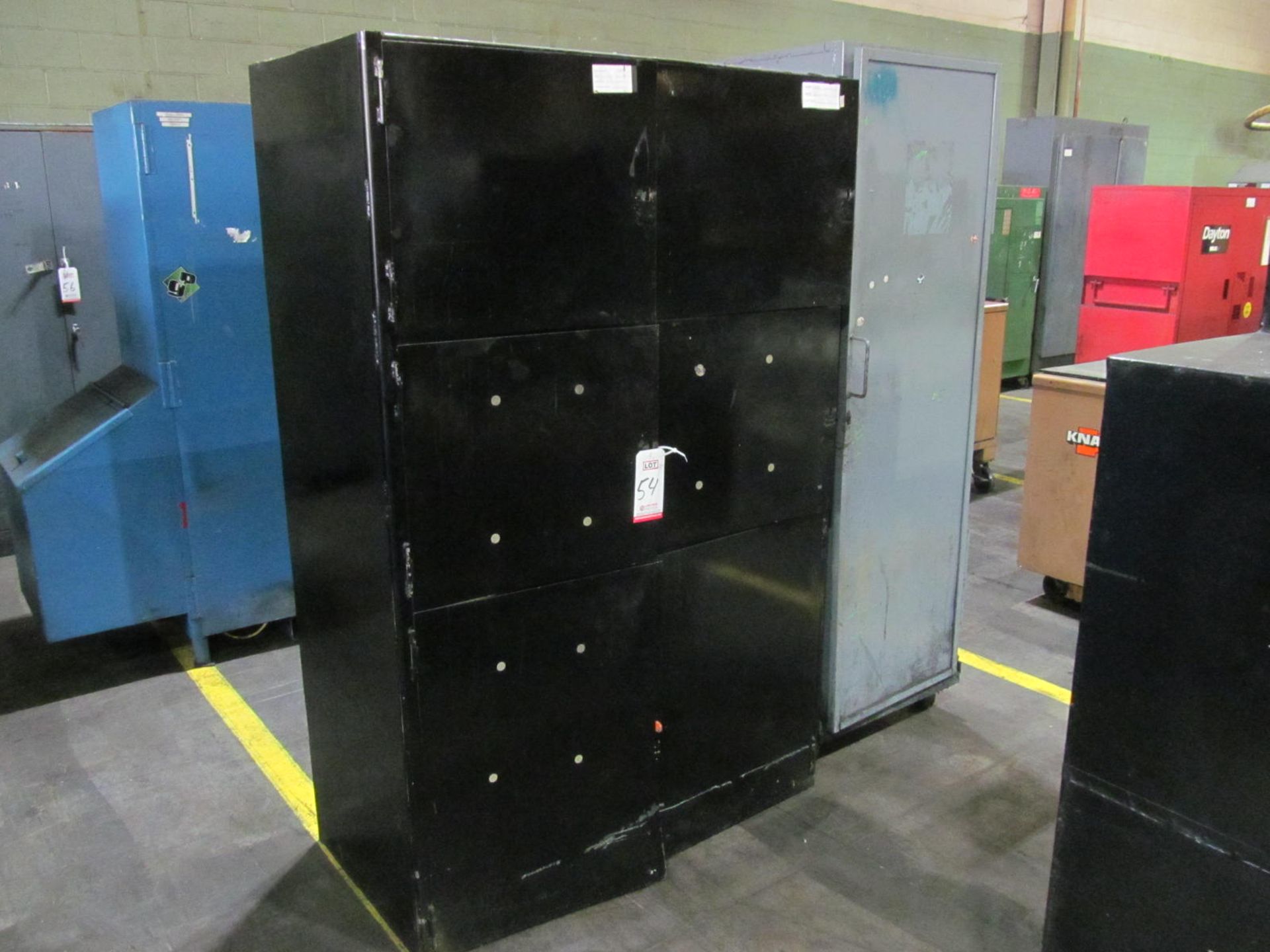 (2) STEEL CABINETS, (1) 48" x 24" x 74" High, (1) 24" x 24" x 76" High, (LOC. P29)