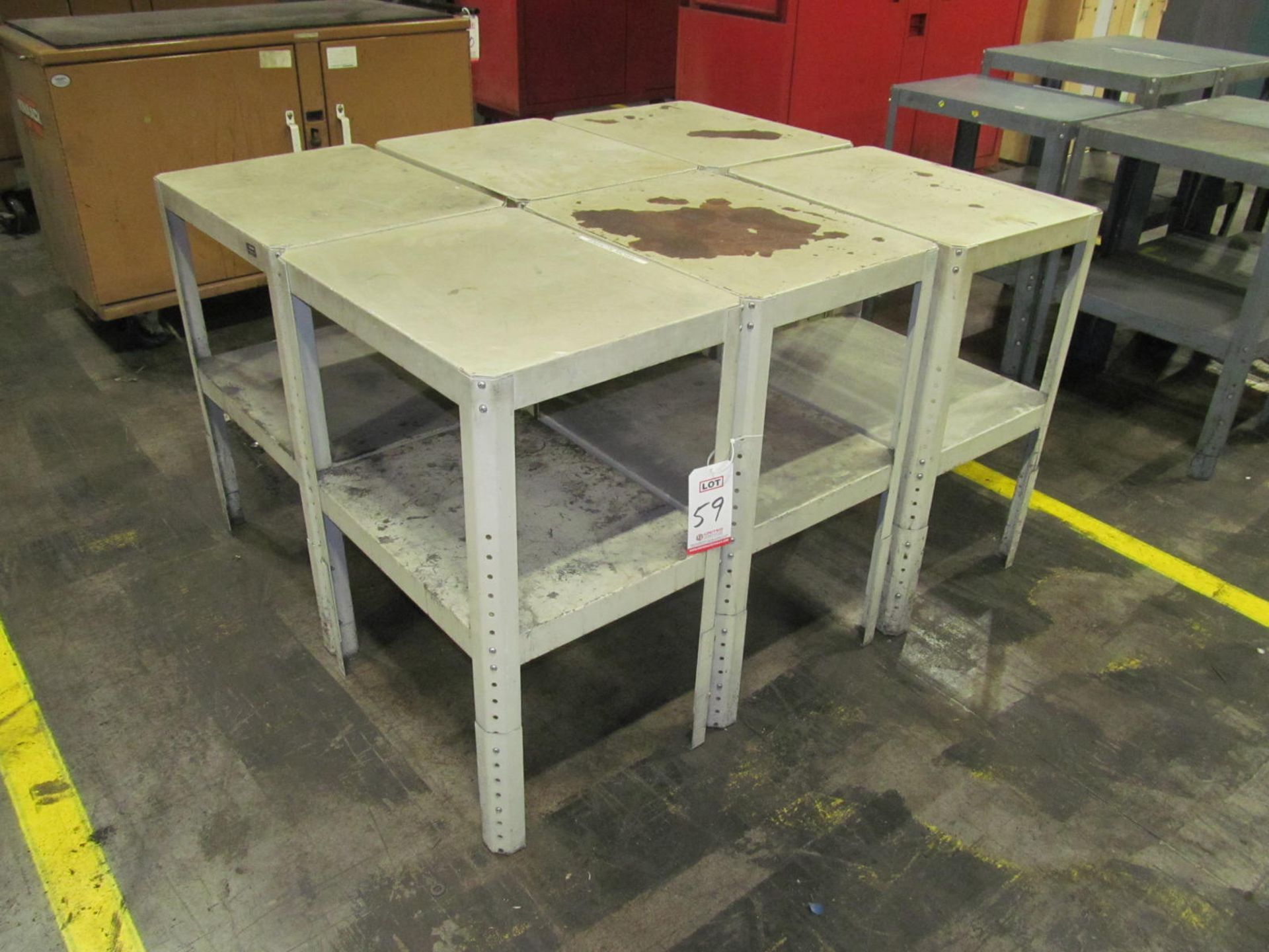 (6) 18" x 24" STEEL TABLES, (LOC. P29)