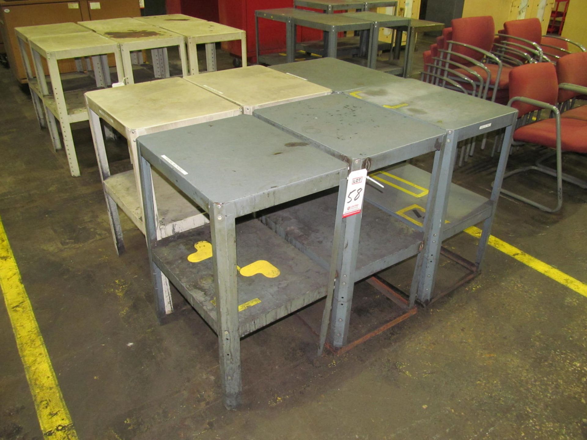 (6) 18" x 24" STEEL TABLES, (LOC. P29)