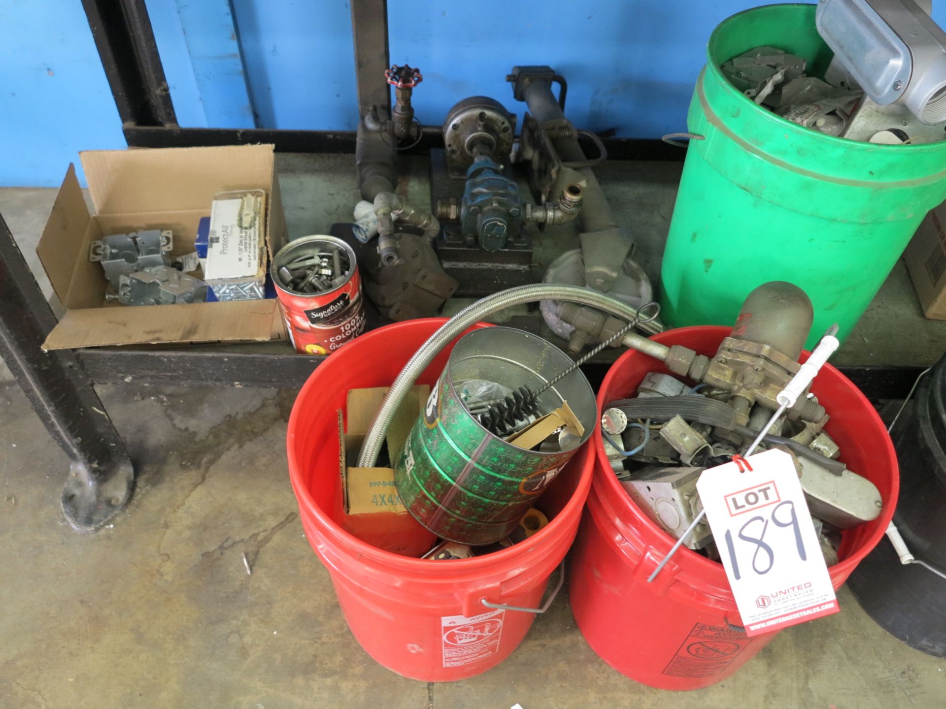 LOT - ASSORTED SHOP MAINTENANCE ITEMS, TO INCLUDE: VALVES, ELECTRICAL, PIPE FITTINGS, BEARINGS, A/ - Image 2 of 5