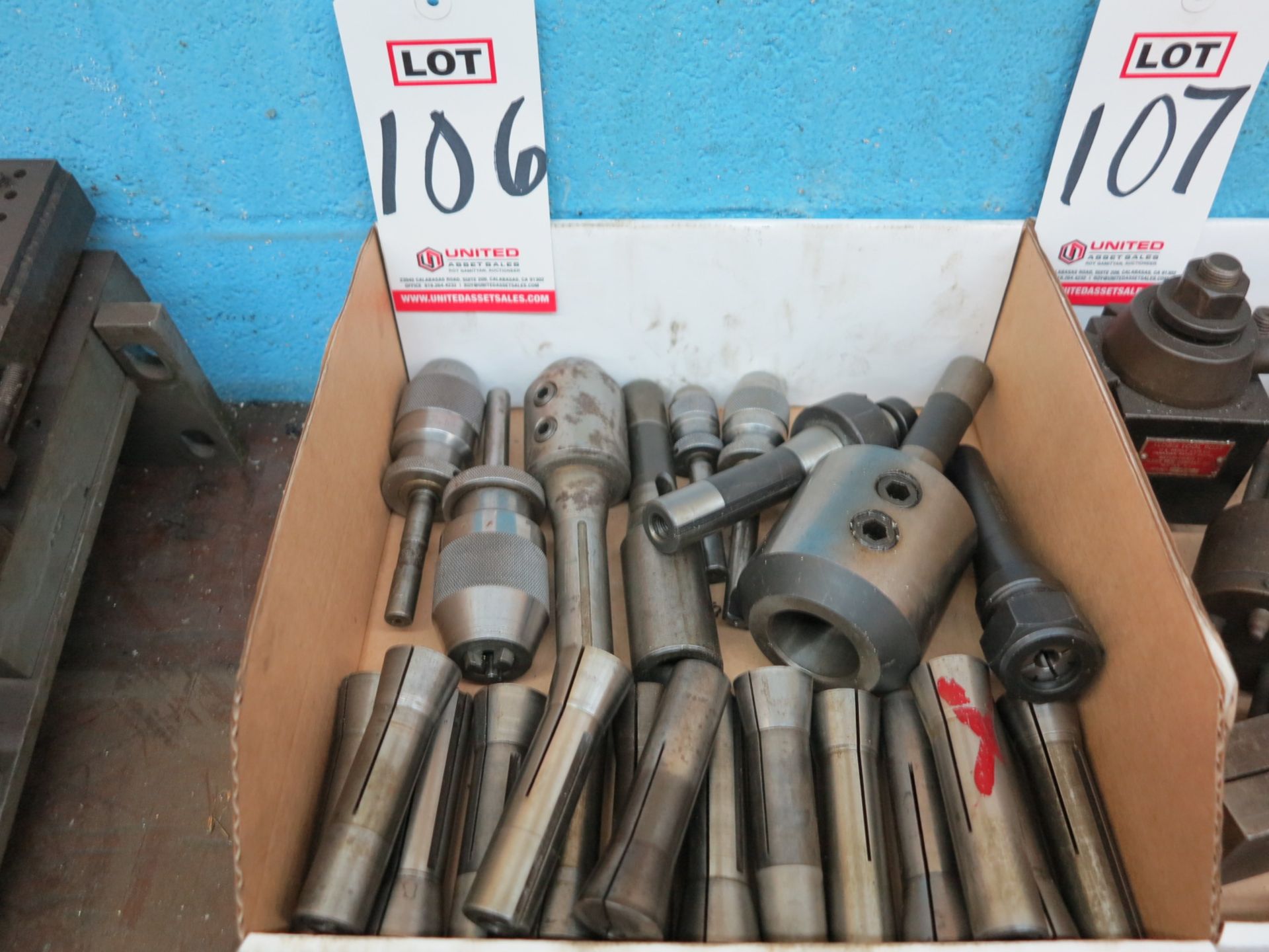 LOT - SPEED CHUCKS AND MISC TOOL HOLDERS, R8 COLLETS