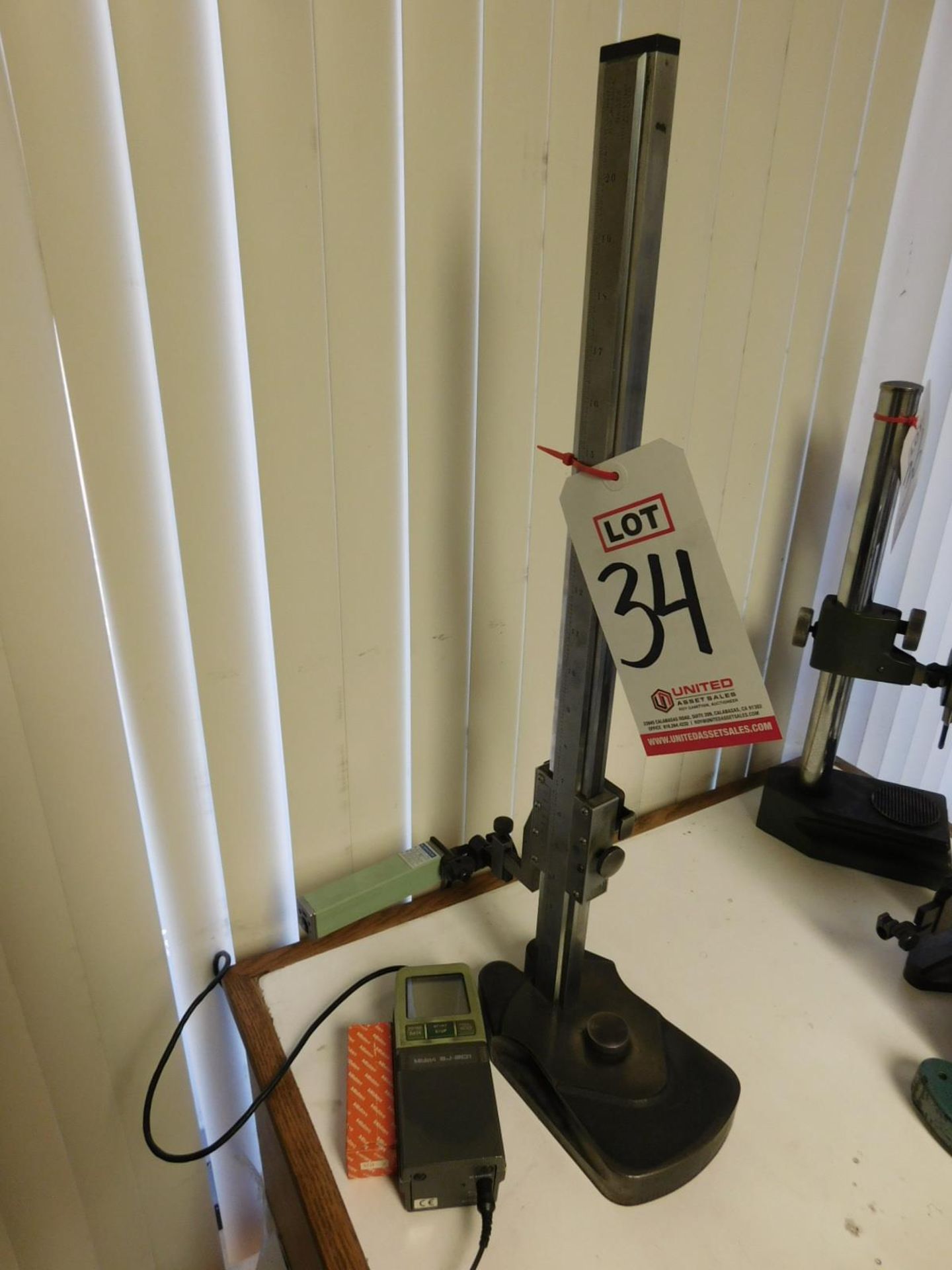 LOT - STARRETT NO. 254 MASTER VERNIER 20" HEIGHT GAGE, W/ MITUTOYO SJ-201 SURFACE ROUGHNESS TESTER