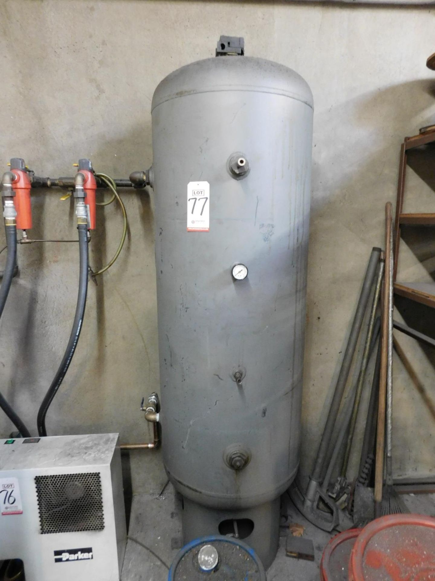 AIR RECEIVING TANK, 2' DIA X 64" APPROX. TANK SIZE