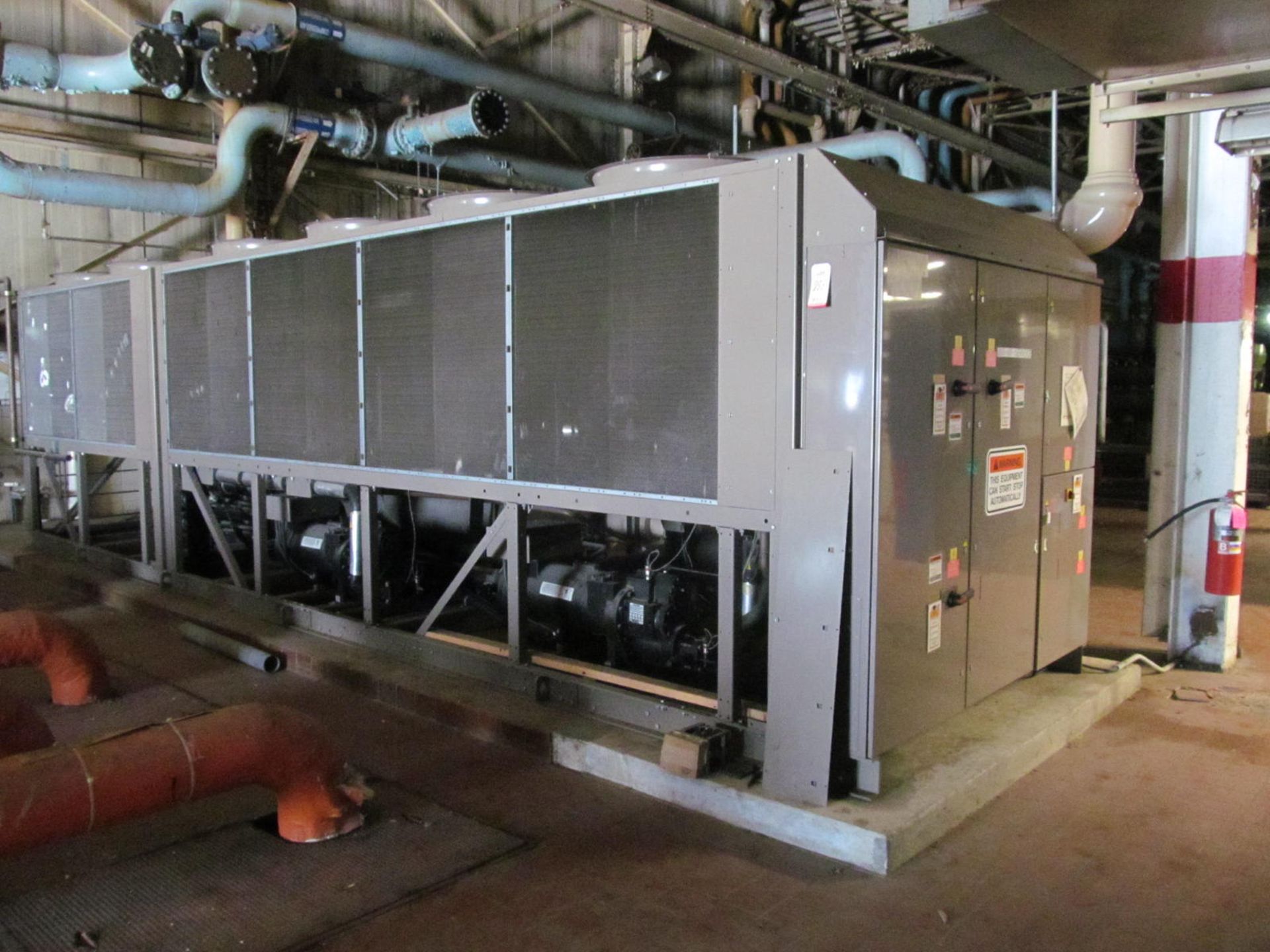 YORK AIR COOLED CHILLER MODEL YCASO268EB46YGASBT L 42S SA E, (3) #DSX36LASA46/50 COMPRESSORS, S/N